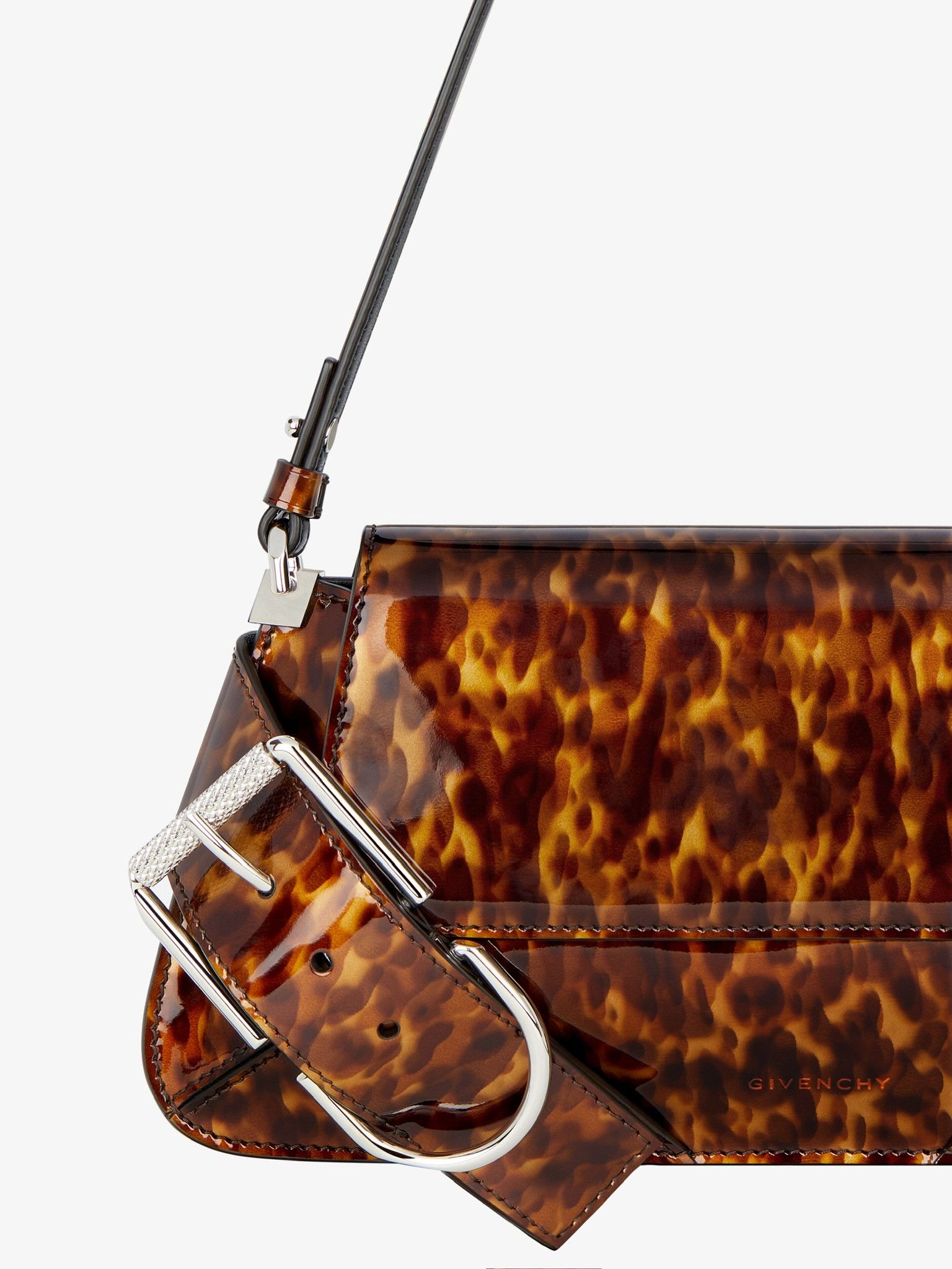 Givenchy o1w1db10325 Size: OS/Voyou Flap Bag in Black/Brown Size ONE SIZE - 2 Thumbnail
