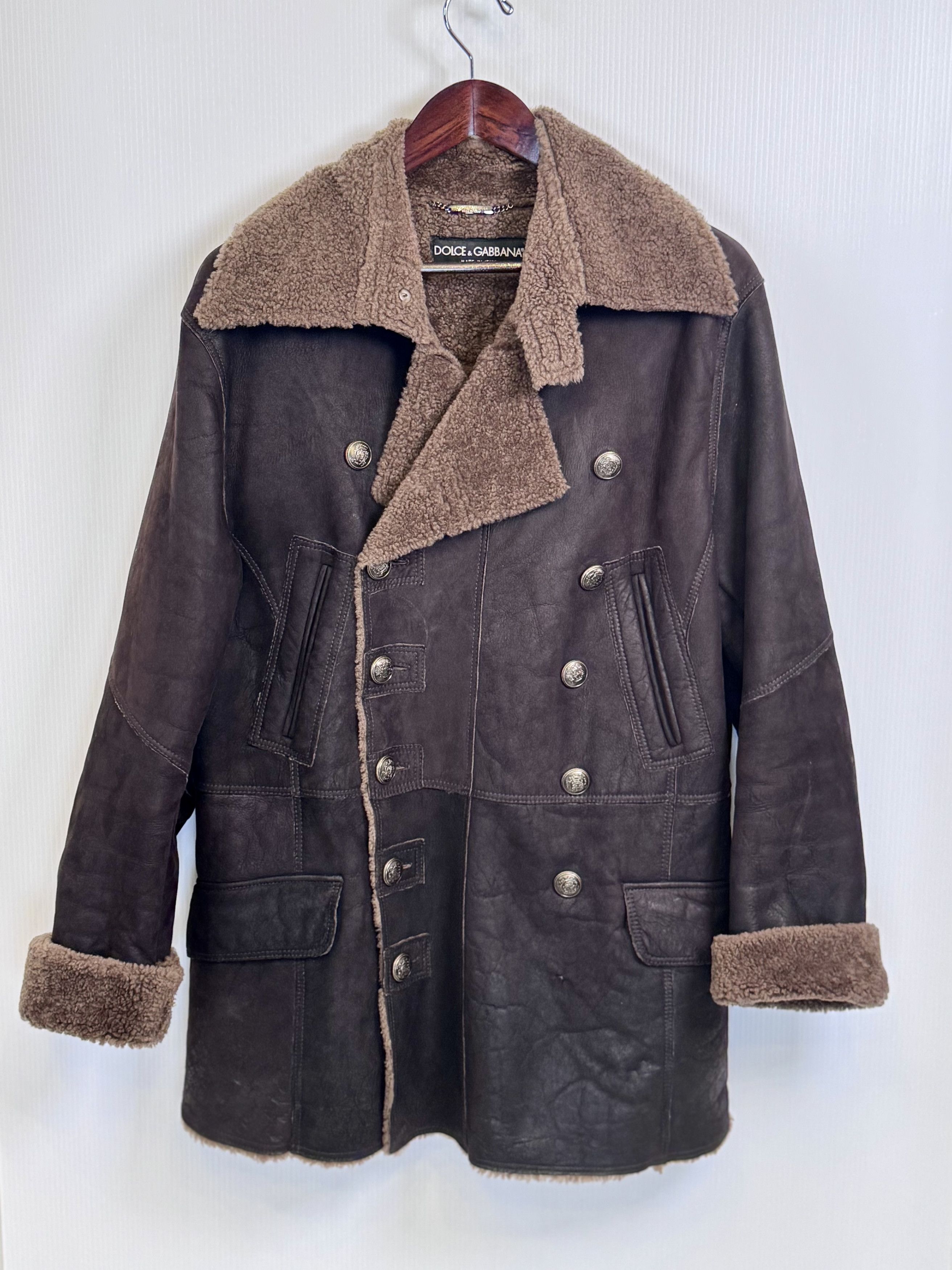 Dolce & Gabbana VIntage Dolce & Gabbana Shearling Brown Leather Jacket Size US L / EU 52-54 / 3 - 1 Thumbnail