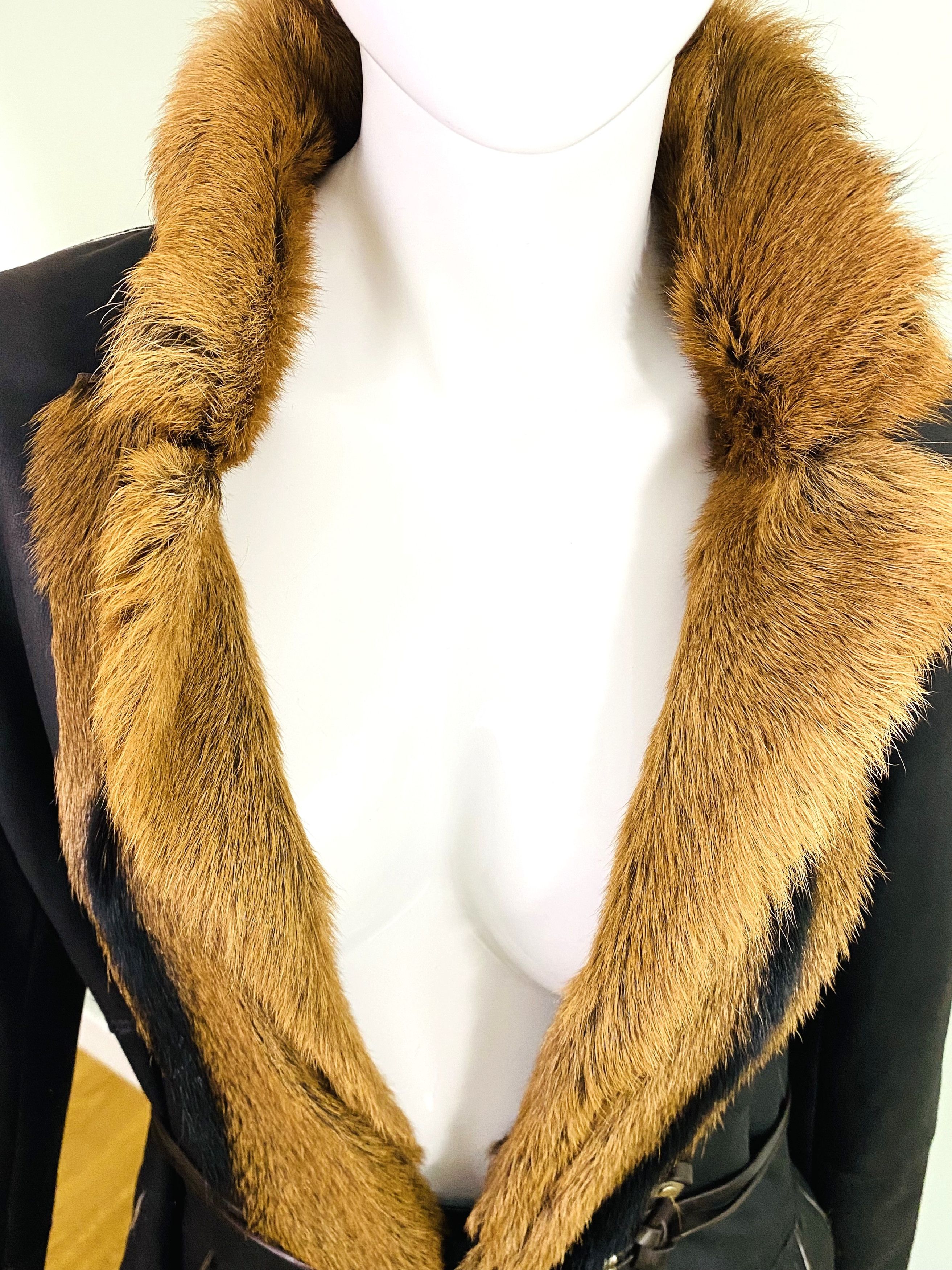 Marithe + Francois Girbaud Marithé François Girbaud Fur Goat Leather Winter Warm Coat Size L / US 10 / IT 46 - 10 Thumbnail