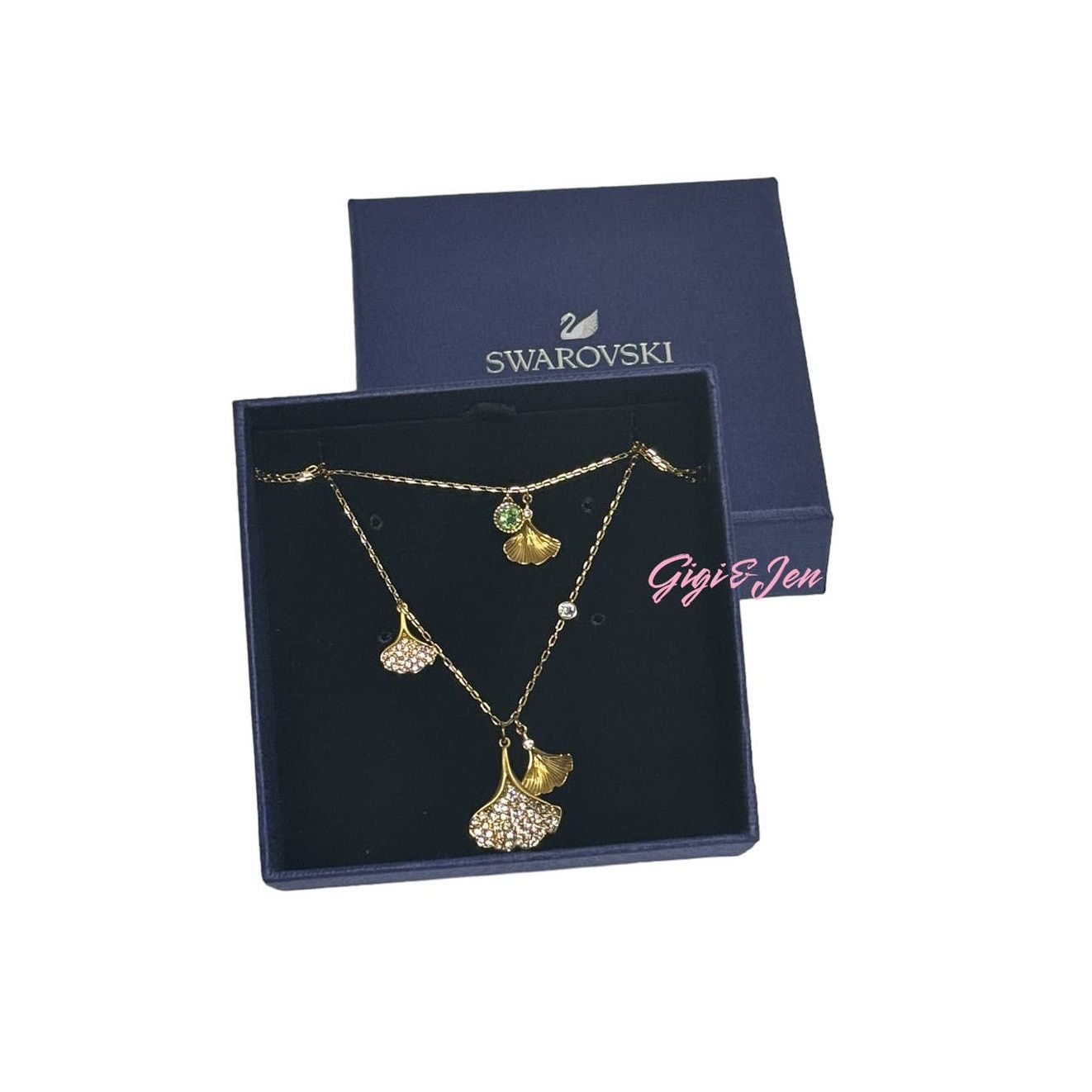 Swarovski Swarovski Stunning Ginko Layered Necklace Leaves Green new Size ONE SIZE - 1 Thumbnail