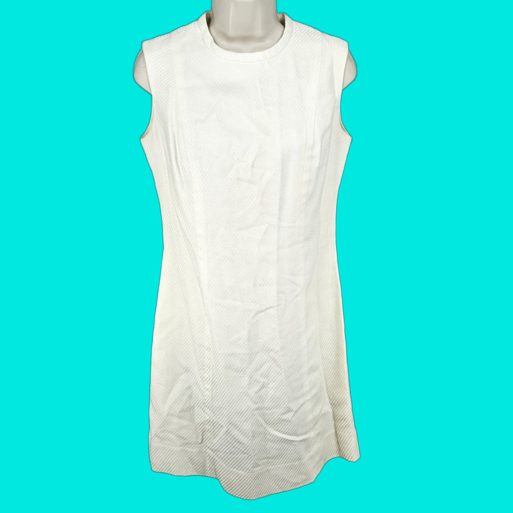 Vintage VINTAGE Pamela Martin Ivory Textured Sleeveless Lined Midi Sheath Dress 12 Size XL / US 12-14 / IT 48-50 - 1 Thumbnail