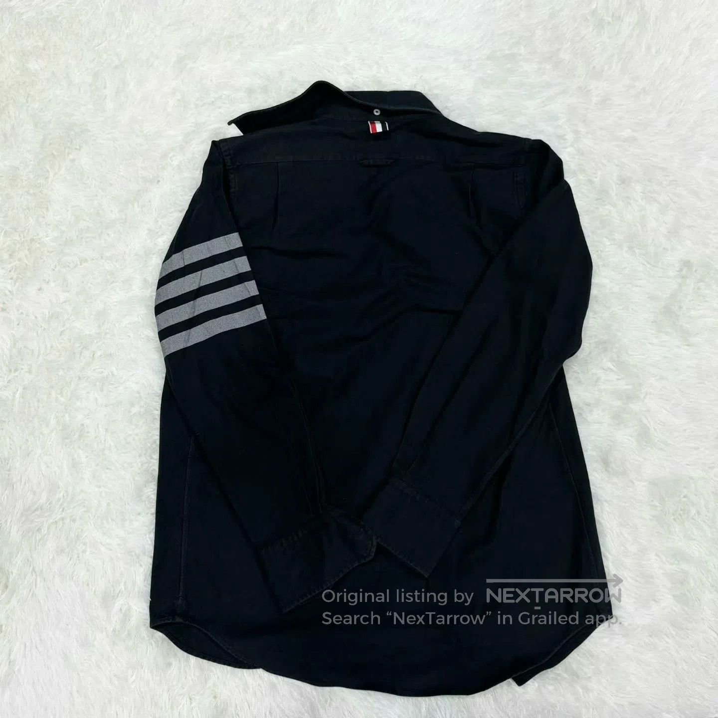 Thom Browne navy blue thom browne long sleeve shirt. Size US XXS / EU 40 - 2 Thumbnail