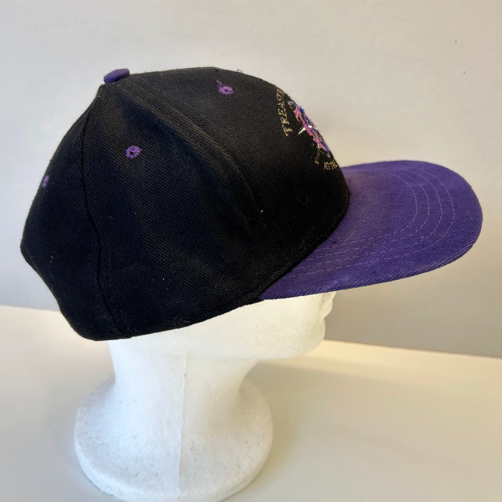 Vintage VINTAGE Mirage USA Snapback Hat Unisex Adults One Size Black Purple Cotton Adjustable 90s City Classic USA Hat Size ONE SIZE - 5 Thumbnail