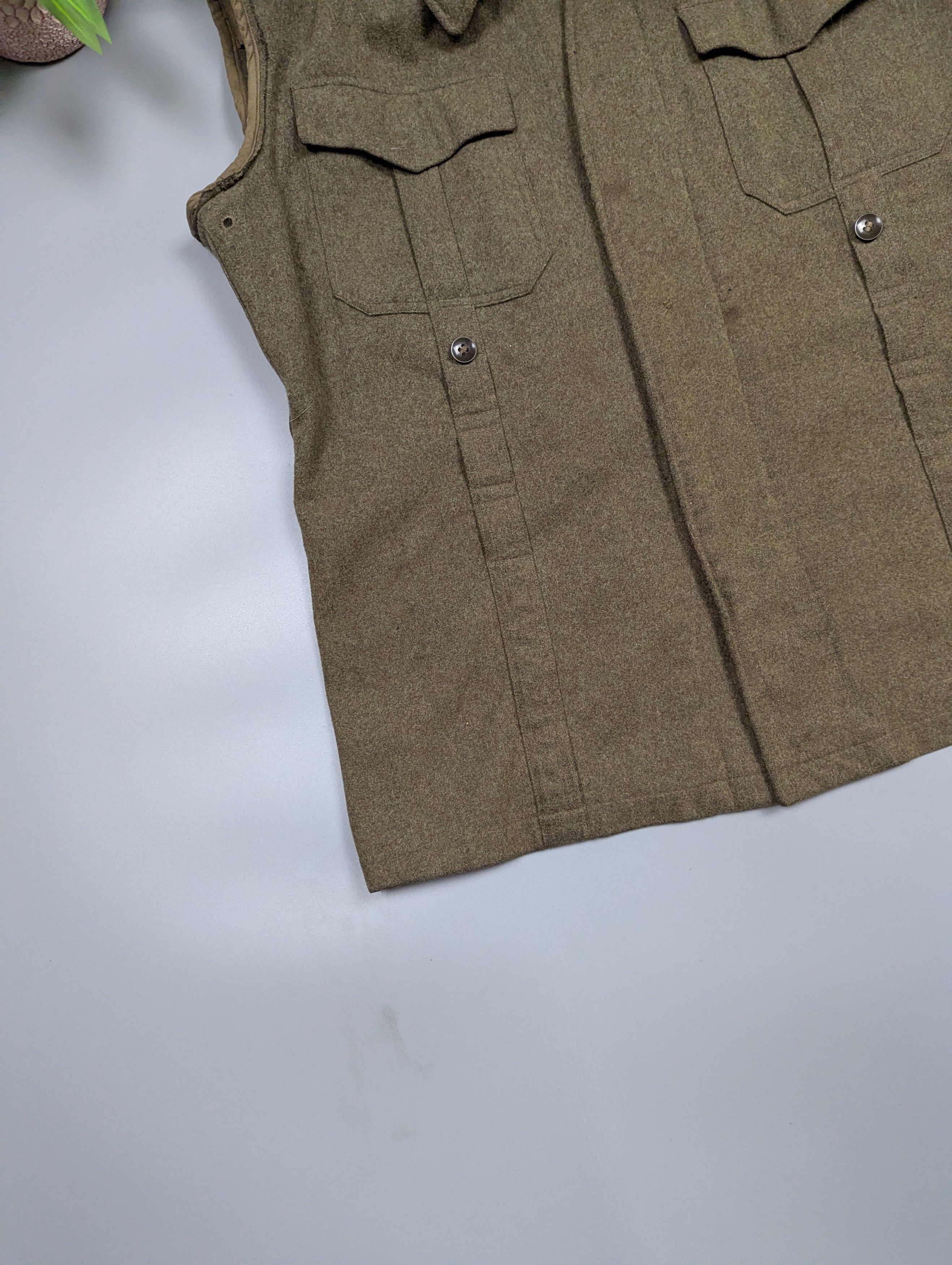 Vintage VTG 1960 Military German Wool Army Vest / Sleeveless Jacket Size US M / EU 48-50 / 2 - 2 Thumbnail