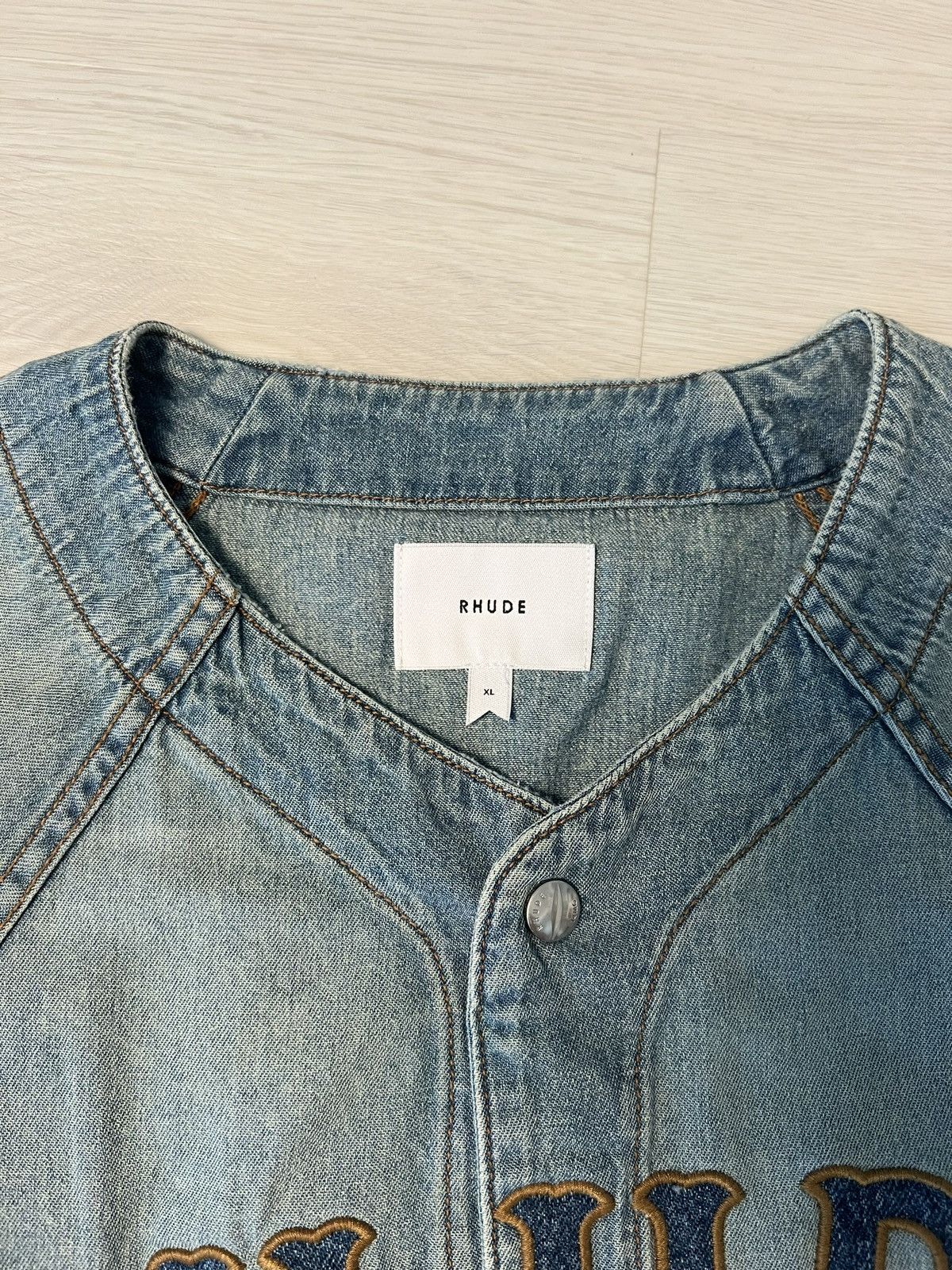 Rhude Rhude Denim Baseball Button Up Size US XL / EU 56 / 4 - 2 Thumbnail