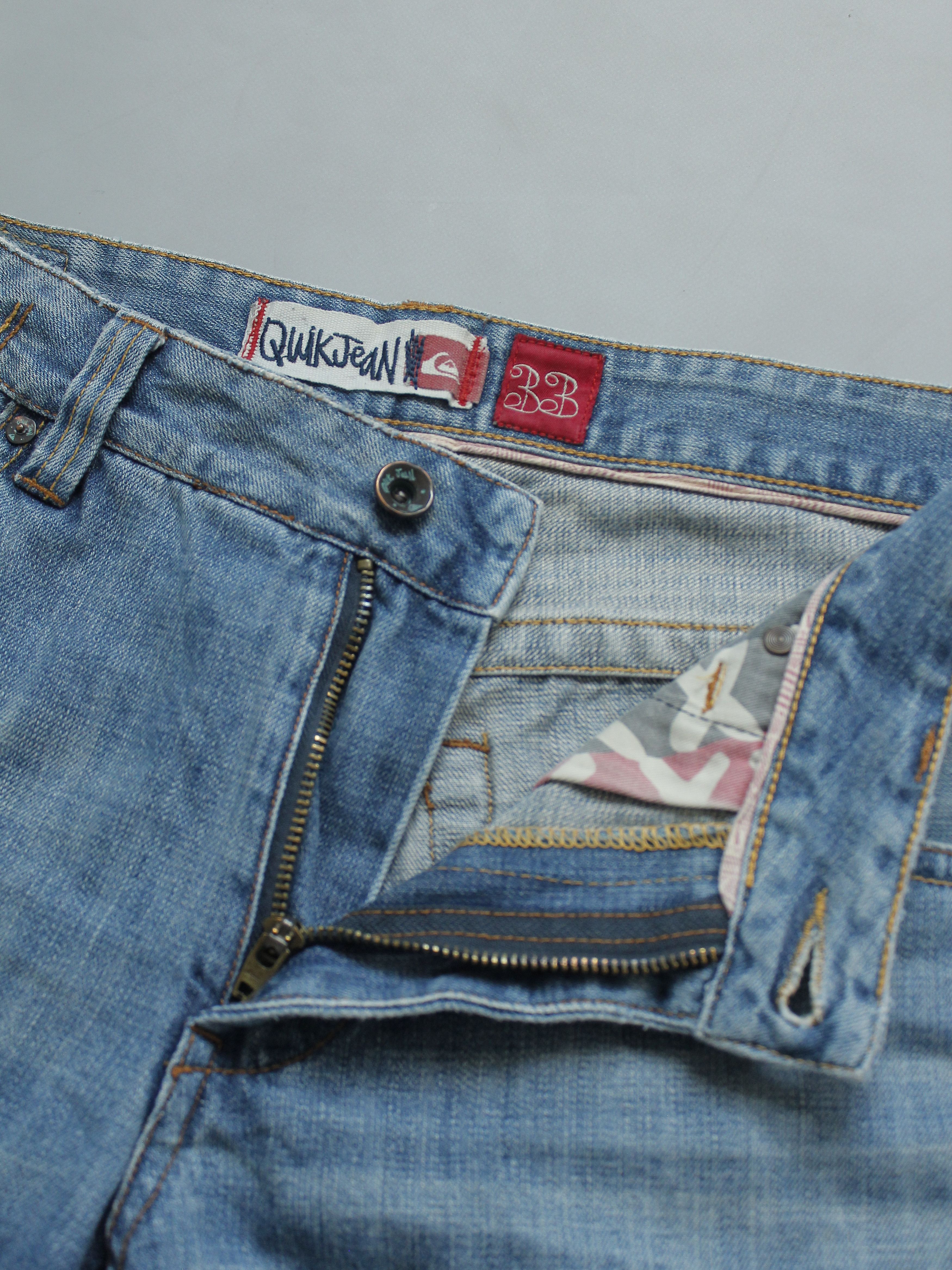 Quiksilver × Vintage QUIKSILVER QUIKJEAN MENS DENIM JEANS STRAIGHT SKATE BAGGY Size US 33 - 9 Thumbnail