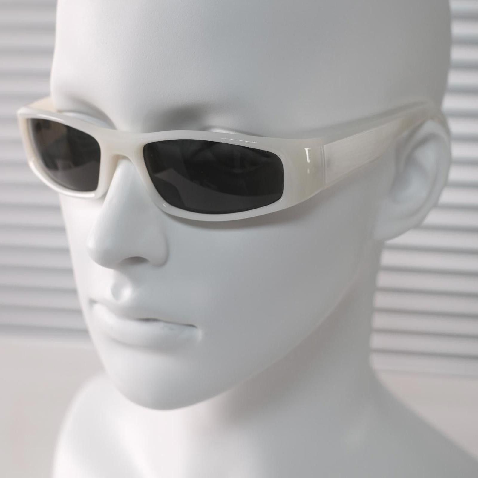 Japanese Brand Vtg Avant Garde Y2K White Jade Rectangle Sunglasses Unisex Size ONE SIZE - 6 Thumbnail