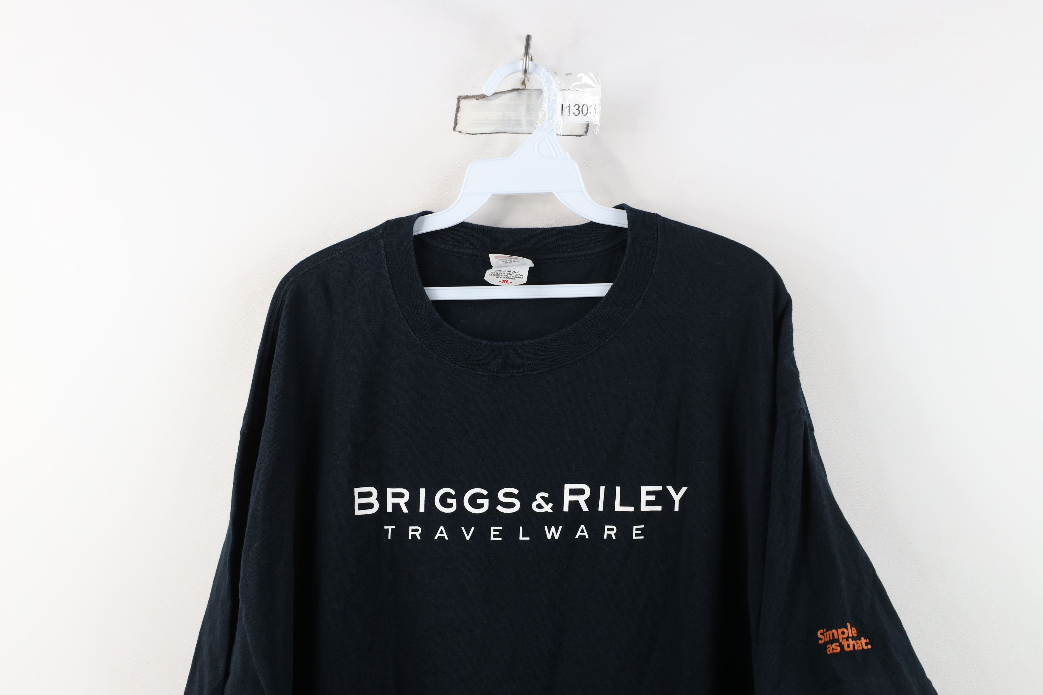 Vintage Vintage Y2K Briggs & Riley Travelware Spell T-Shirt Black Size US XL / EU 56 / 4 - 2 Thumbnail