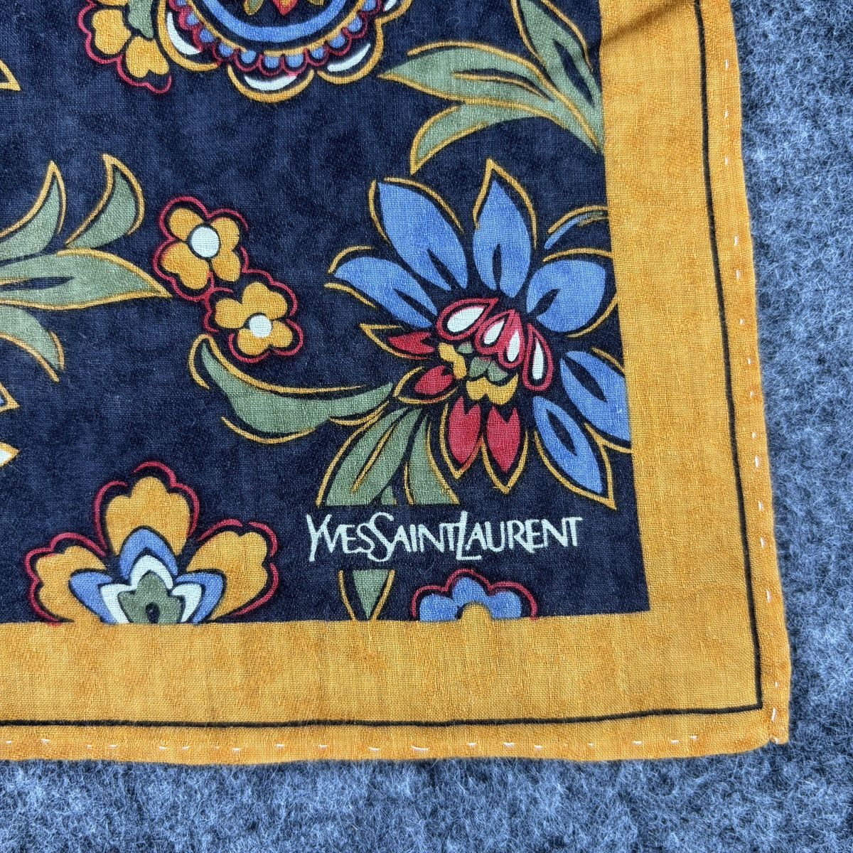 Vintage × Yves Saint Laurent YSL Handkerchief # E055 # Bandana # Neckerchief Size ONE SIZE - 2 Thumbnail