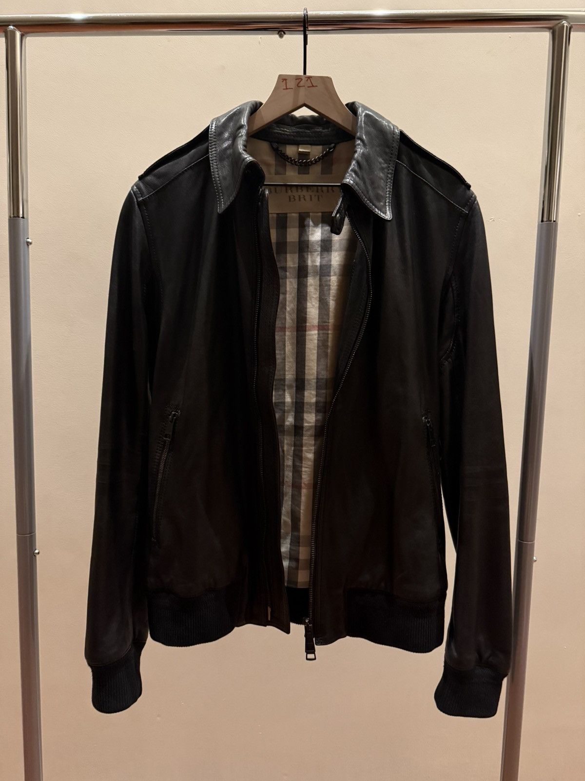 Hedi Slimane BURBERRY Leather Jacket Size US S / EU 44-46 / 1 - 1 Thumbnail