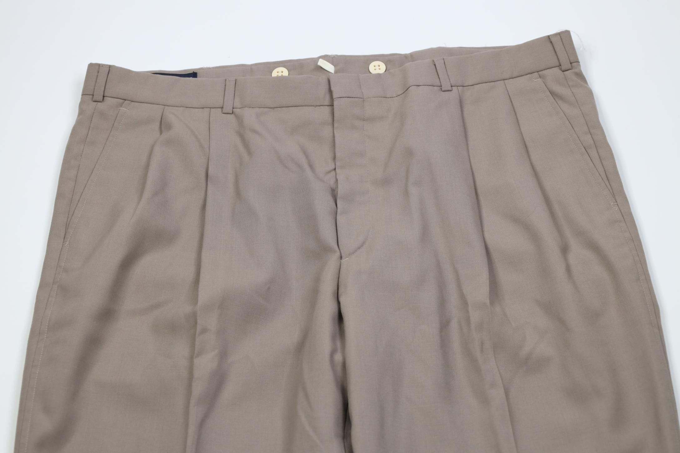 Lands' End Vintage 90s Lands End Knit Wide Leg Chino Pants Beige USA Size US 42 / EU 58 - 2 Thumbnail