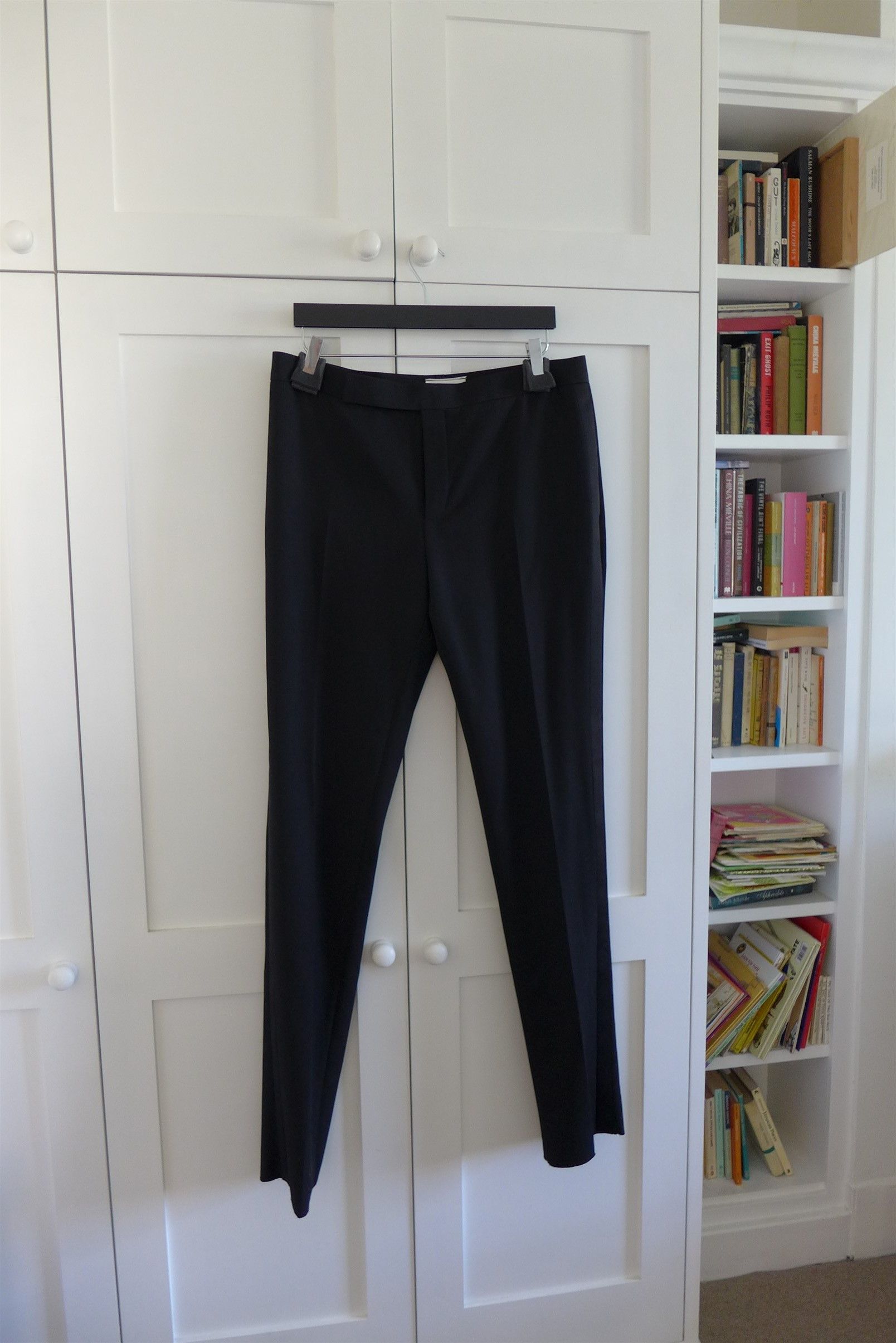 Saint Laurent Paris Saint Laurent Slim Fit Tuxedo Trousers - Black Wool Size US 34 / EU 50 - 4 Thumbnail
