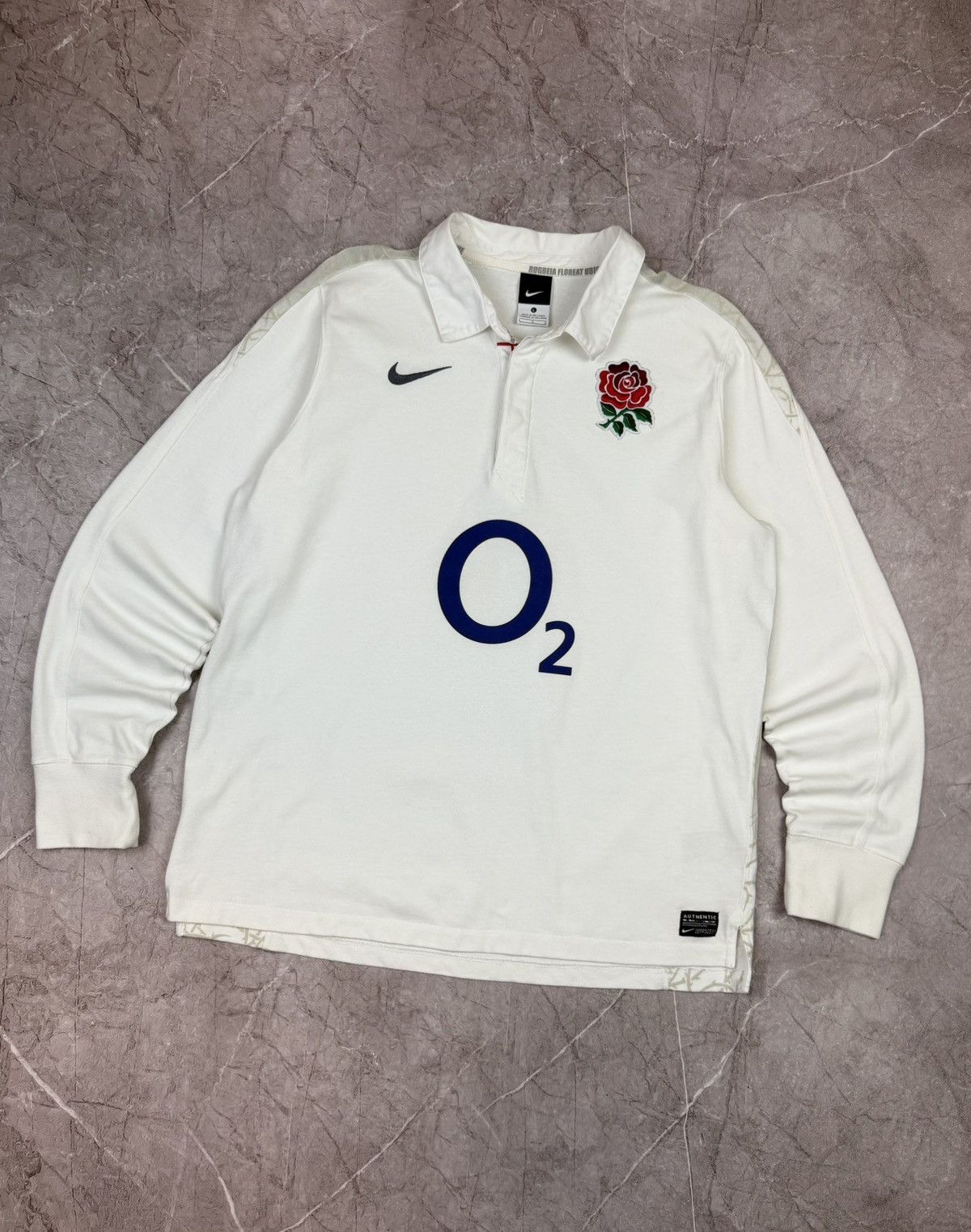 Nike VINTAGE NIKE MEN'S RUGBY ENGLAND LONG SLEEVE HOME SHIRT JERS Size US L / EU 52-54 / 3 - 2 Thumbnail