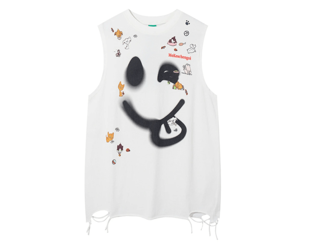 Japanese Brand Graffiti Printed Sleeveless T-Shirt Size US XL / EU 56 / 4 - 1 Thumbnail