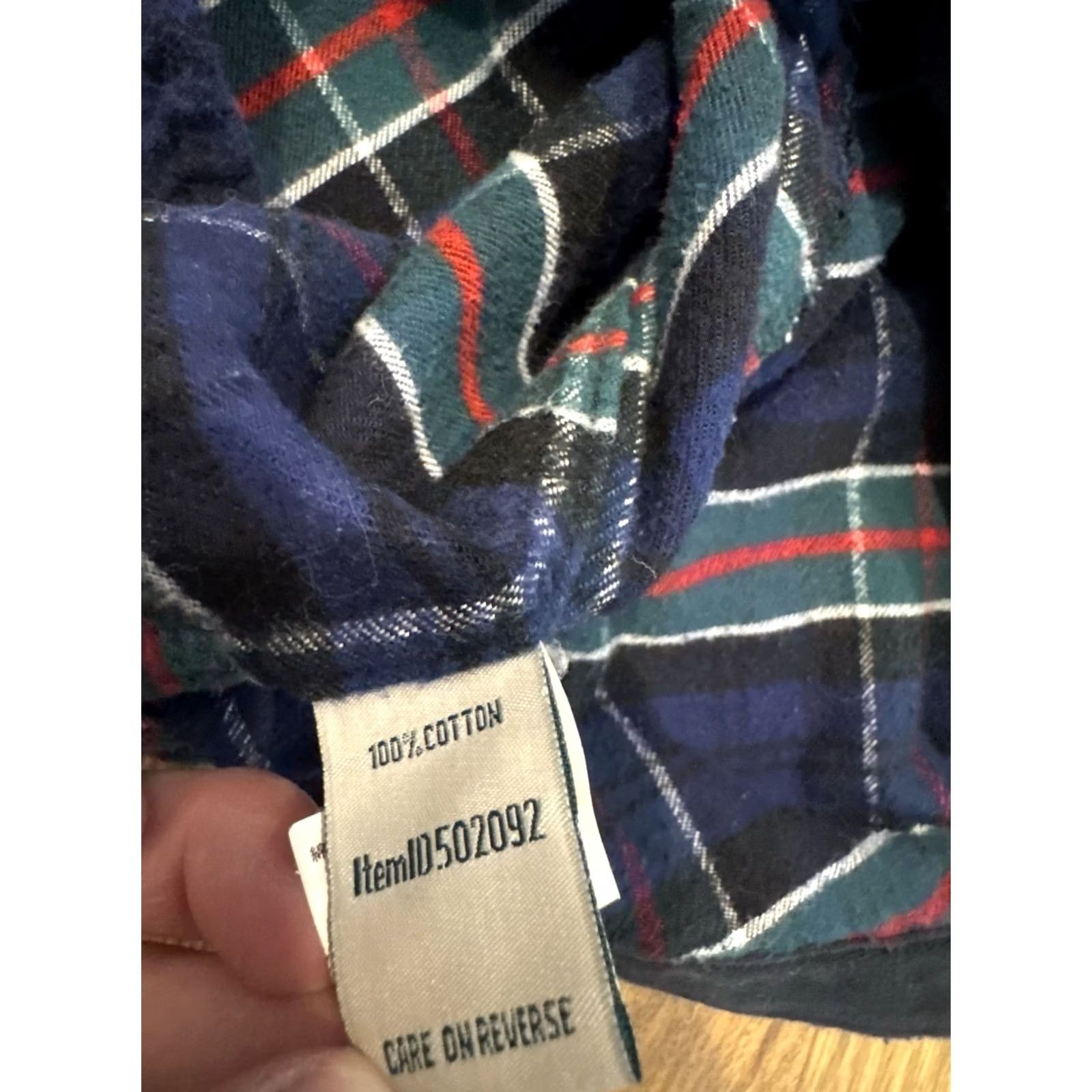 Vintage LL Bean Relaxed Fit Flannel Hoodie Shirt Medium Blue Plaid Full Zip Size M / US 6-8 / IT 42-44 - 6 Thumbnail