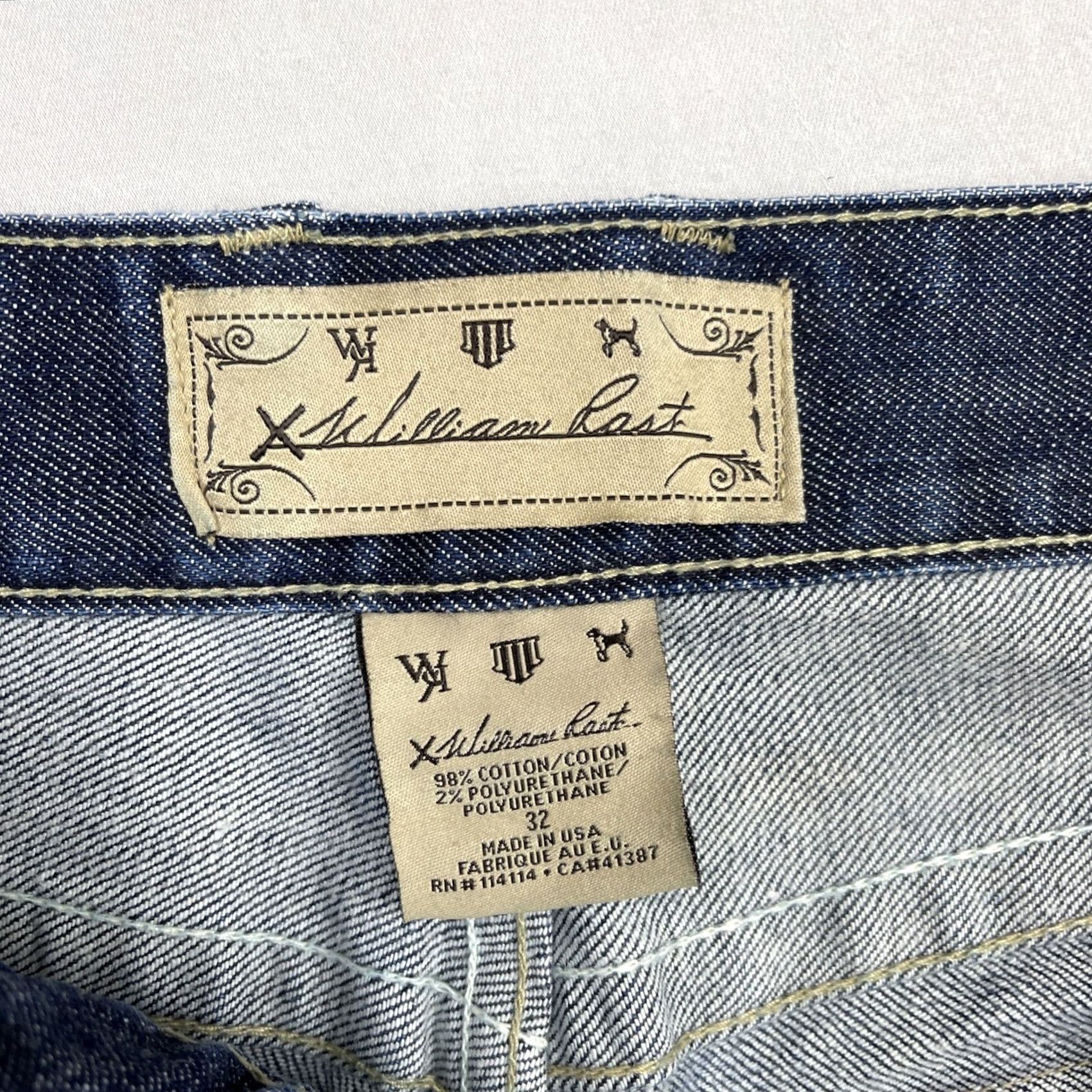 Denime William Rast Jeans Mens 32x31 Denim Pants Rob Straight Leg 5-Pocket USA Made Blue Cotton Blend Denim Shirt? Size US 32 / EU 48 - 4 Thumbnail