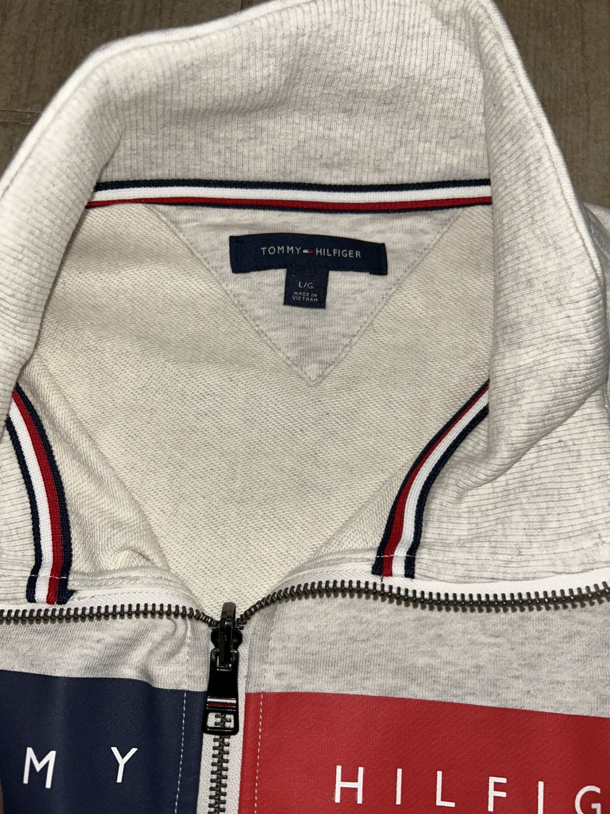 Tommy Hilfiger Tommy Hilfiger - Light Grey Zip Up Size US L / EU 52-54 / 3 - 2 Thumbnail