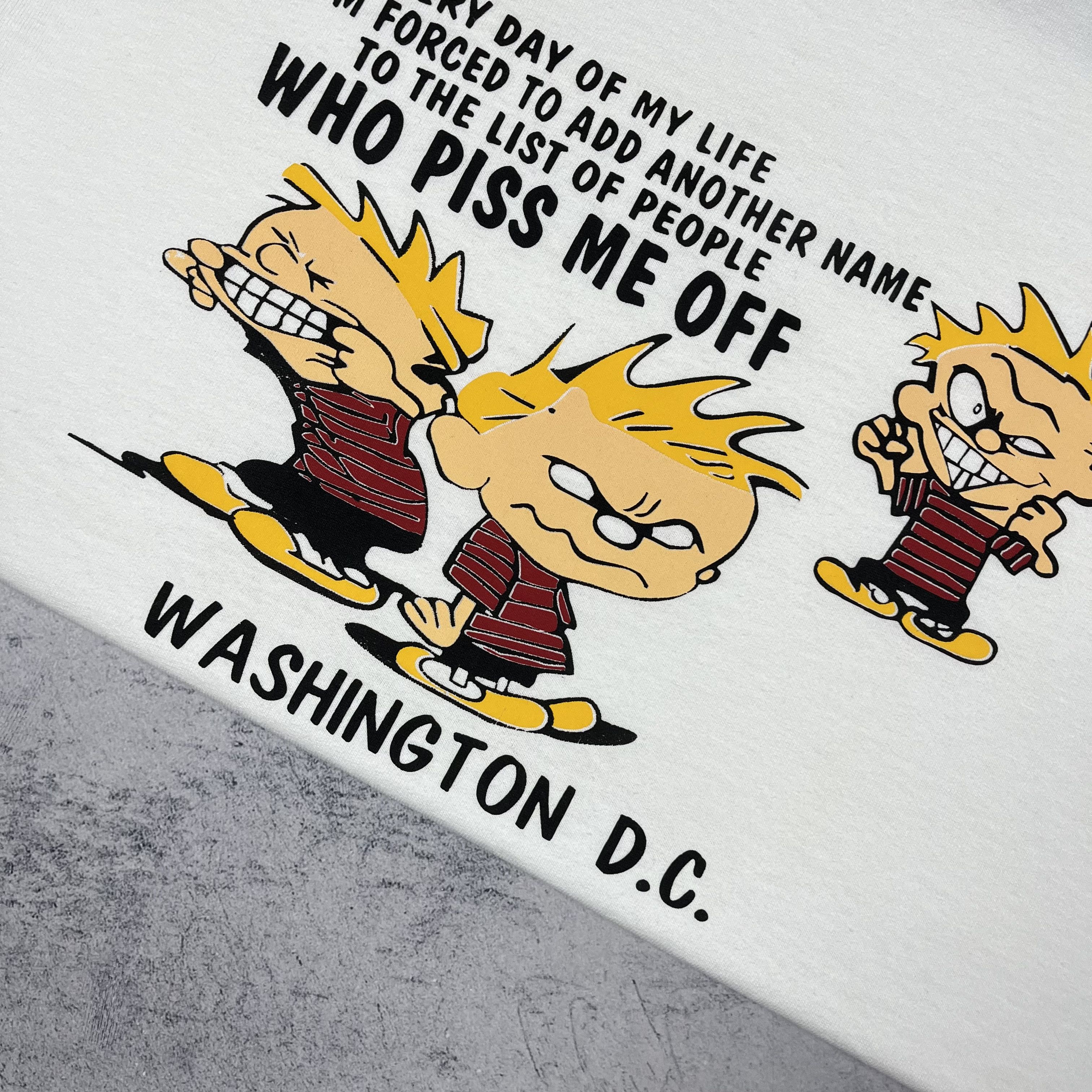 Cartoon Network Vintage Calvin And Hobbes Comics Cartoon Funny T Shirt 90’s Size US L / EU 52-54 / 3 - 9 Thumbnail