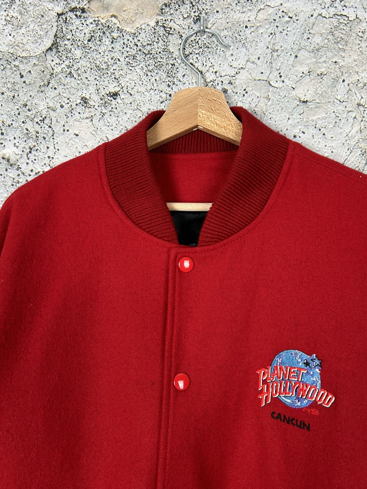Planet Hollywood Vintage Planet Hollywood Varsity Bomber Jacket Wool Leather Size US M / EU 48-50 / 2 - 4 Thumbnail