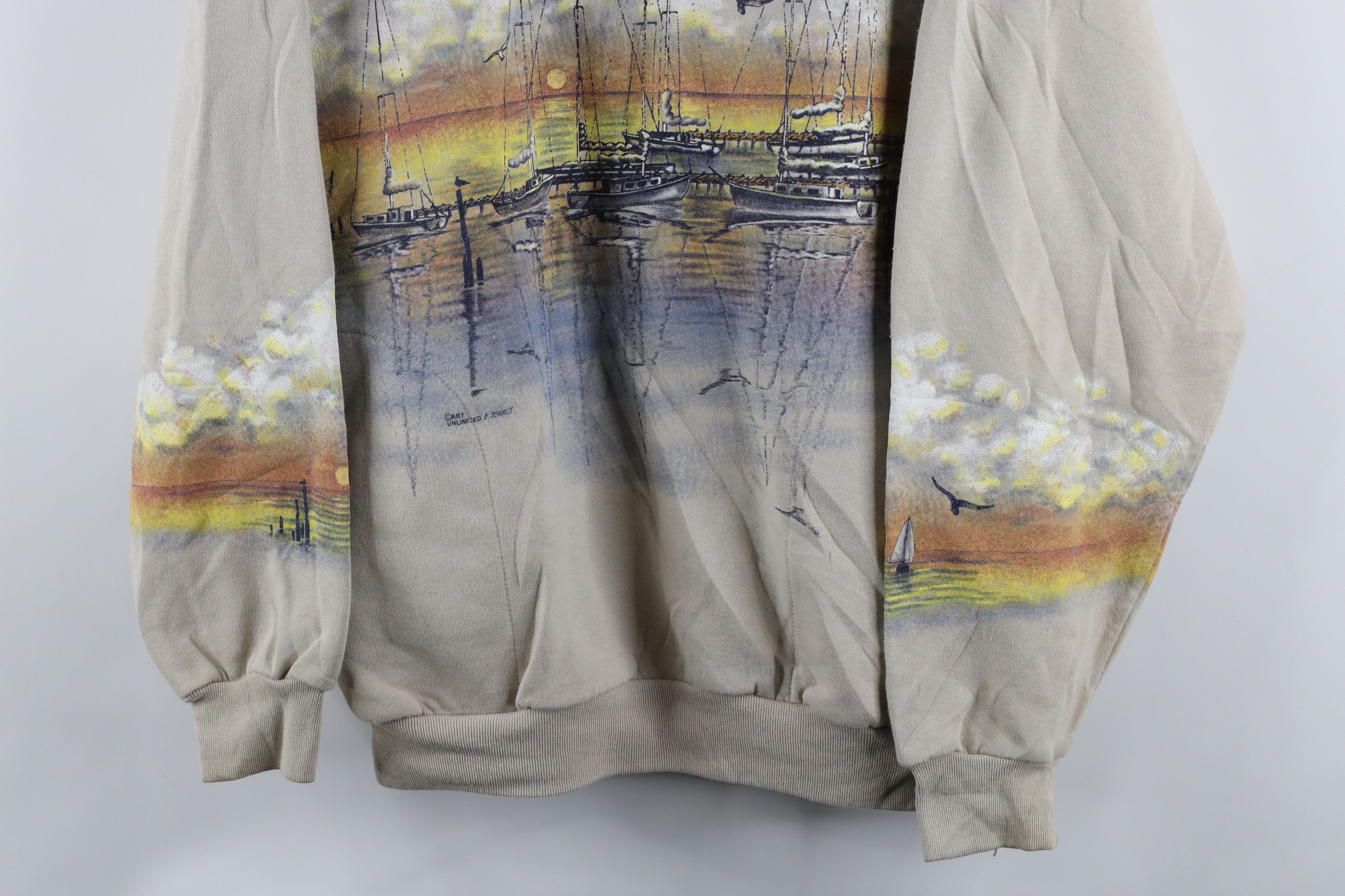 Vintage Vintage 90s Art Unlimited Boat Dock Beach Sweatshirt USA Size US L / EU 52-54 / 3 - 3 Thumbnail