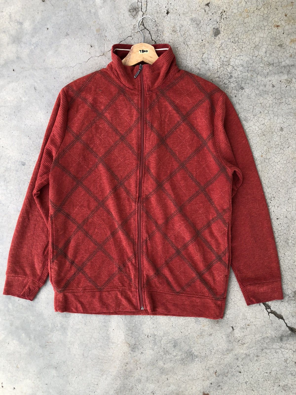 Japanese Brand × Vintage Cardigan Ziper Sweater Jacket Checked Design Size US L / EU 52-54 / 3 - 1 Thumbnail