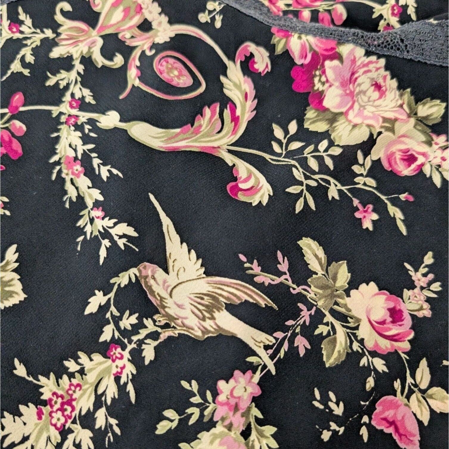 Oscar De La Renta Vintage Oscar De La Renta Nightgown Womens Small Black Flora Size S / US 4 / IT 40 - 10 Thumbnail