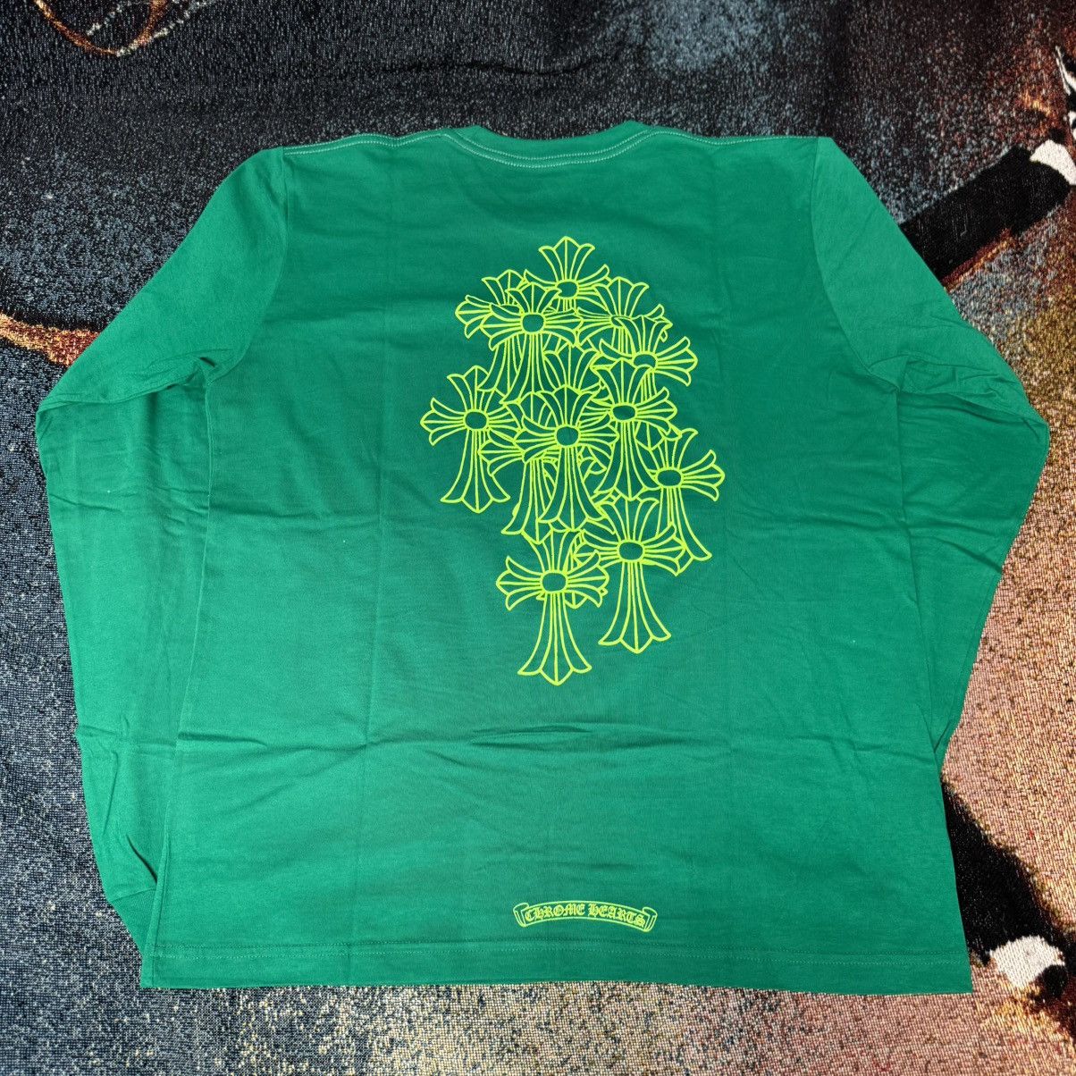 Chrome Hearts CHROME HEARTS CEMETERY CROSS LONG SLEEVE TEE GREEN Size US L / EU 52-54 / 3 - 5 Thumbnail