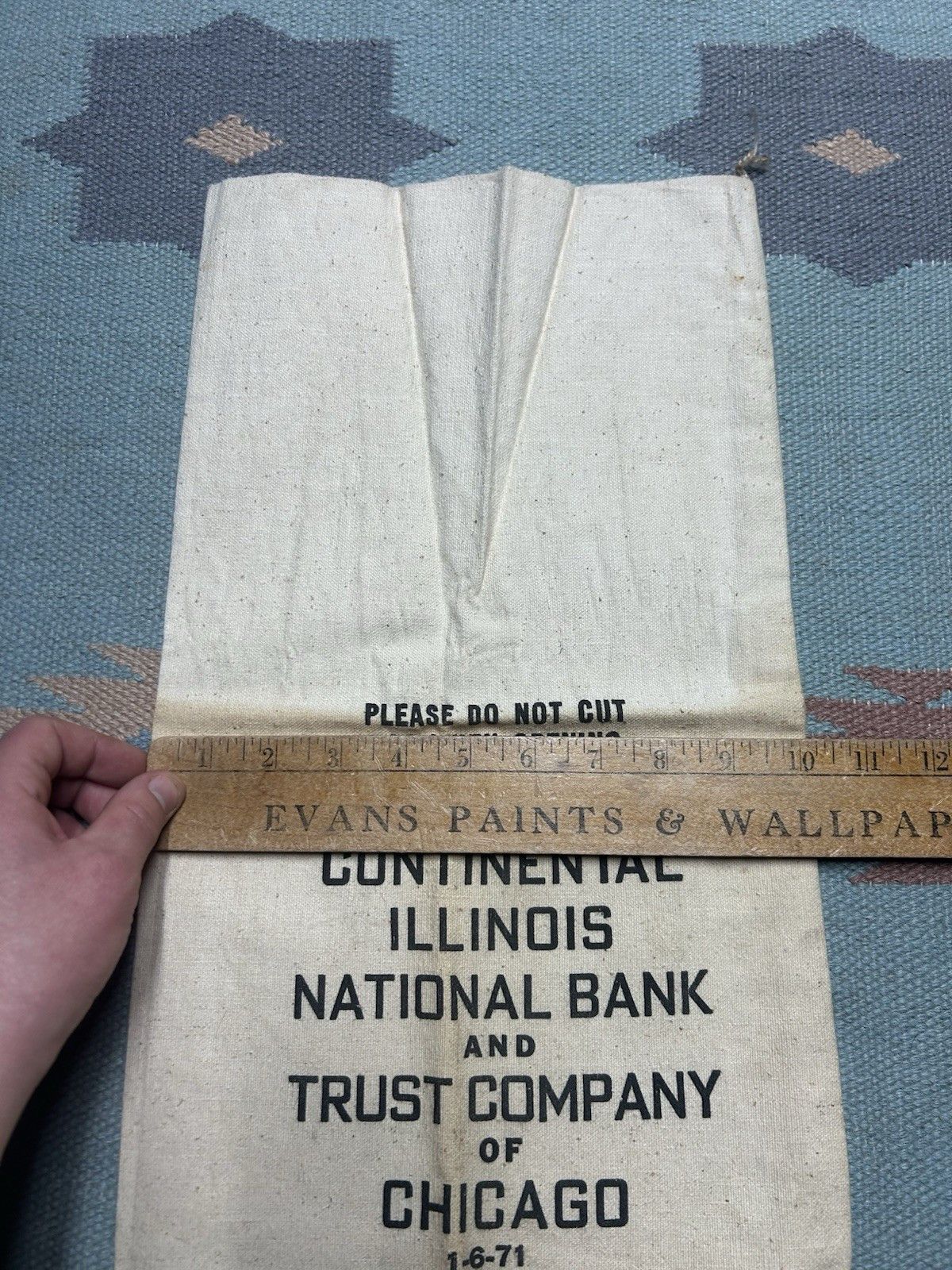 Vintage Lot of 3 Vtg canvas bank money bag Illinois bank of Chicago Size ONE SIZE - 10 Thumbnail