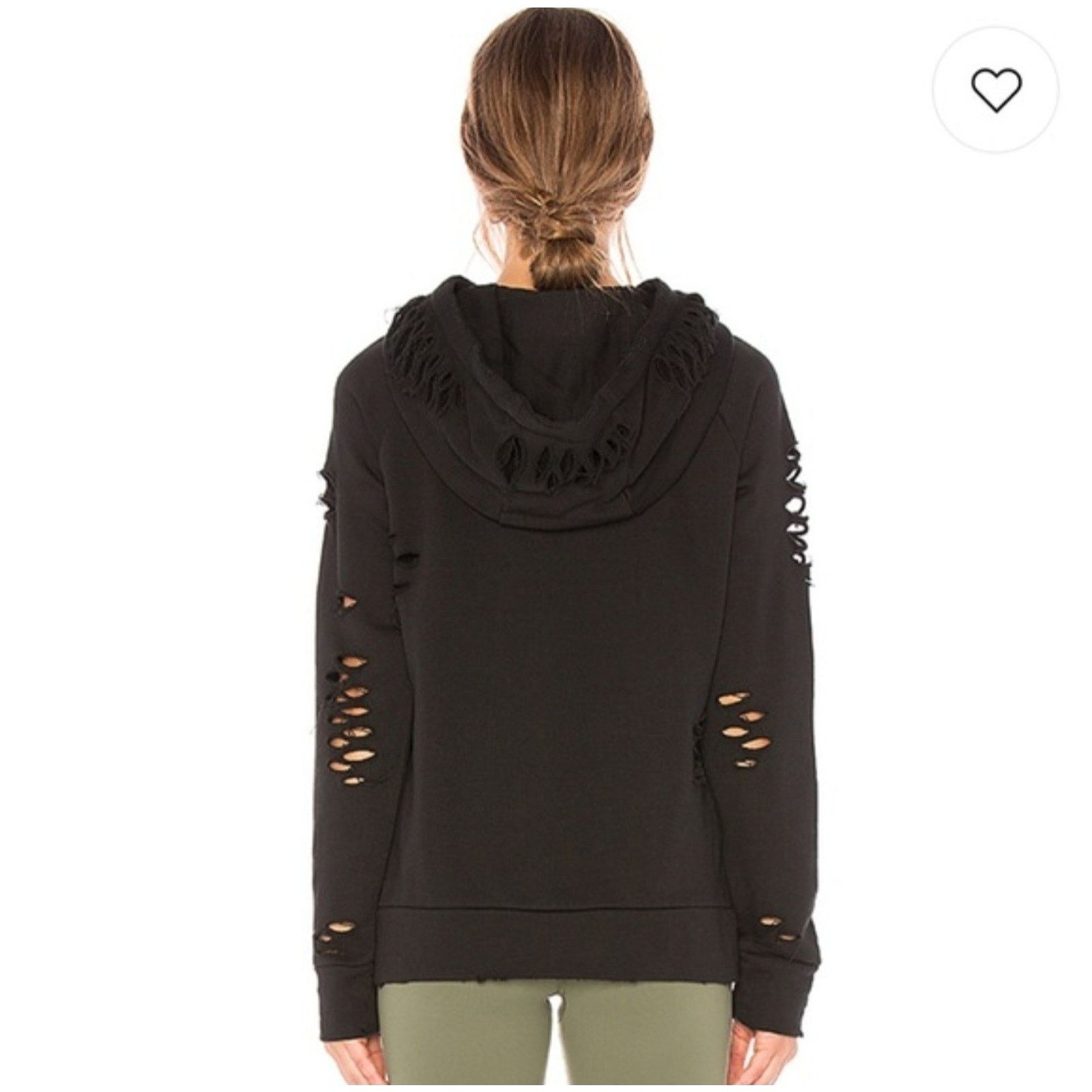 Alo Alo Yoga Hoodie Womens Distressed Ripped Sweatshirt S Size S / US 4 / IT 40 - 6 Thumbnail