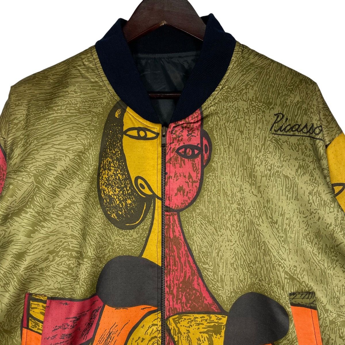 Paloma Picasso Vintage 90s Picasso Art Bomber Satin Jacket Size L / US 10 / IT 46 - 5 Thumbnail