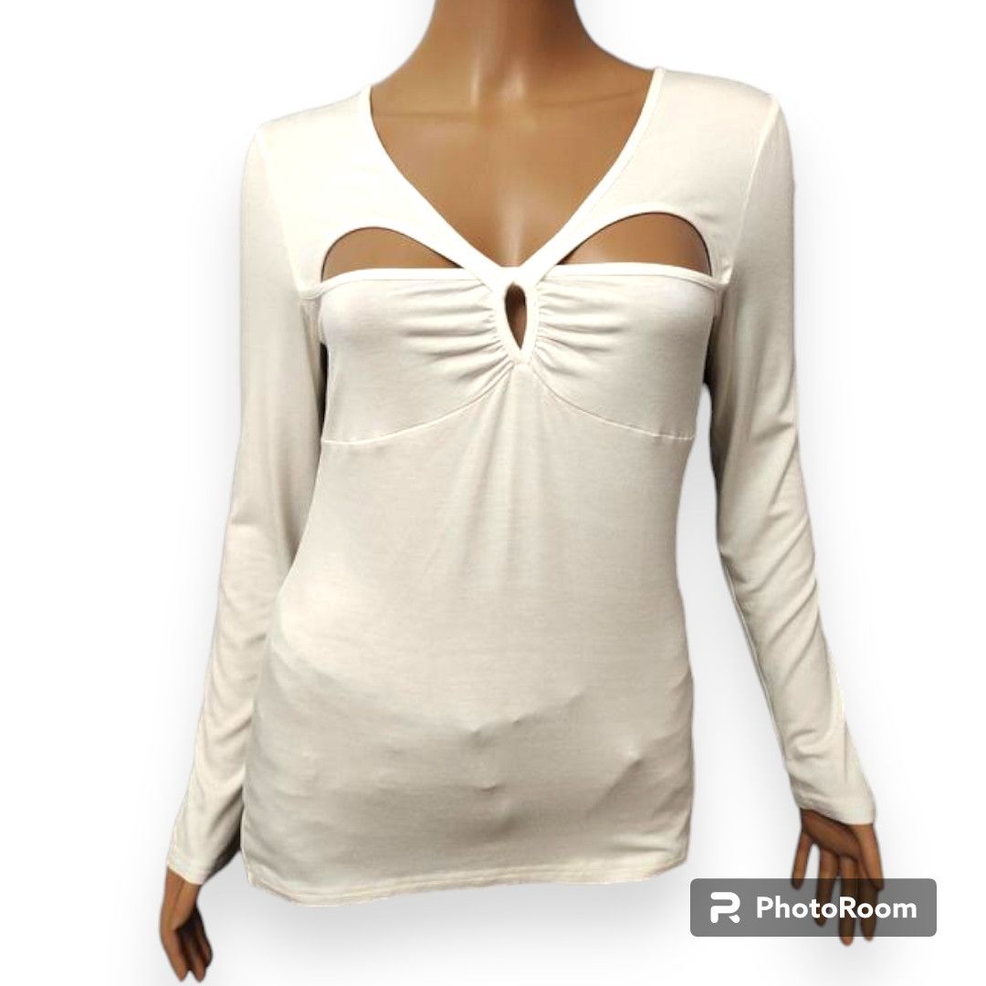 Designer Morgan De Toi ecru longsleeve white sz T/L NEW Size M / US 6-8 / IT 42-44 - 1 Thumbnail