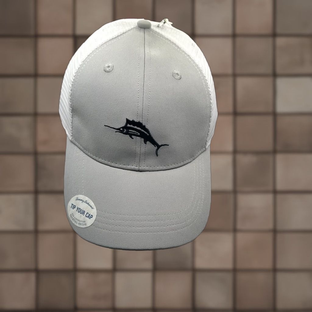 Tommy Bahama Tommy Bahama Snapback Hat White Gray Marlin Logo Beach Travel Party/Cocktail Mens One Size Adjustable Breathable Lightweight Summer Hat Size ONE SIZE - 1 Thumbnail