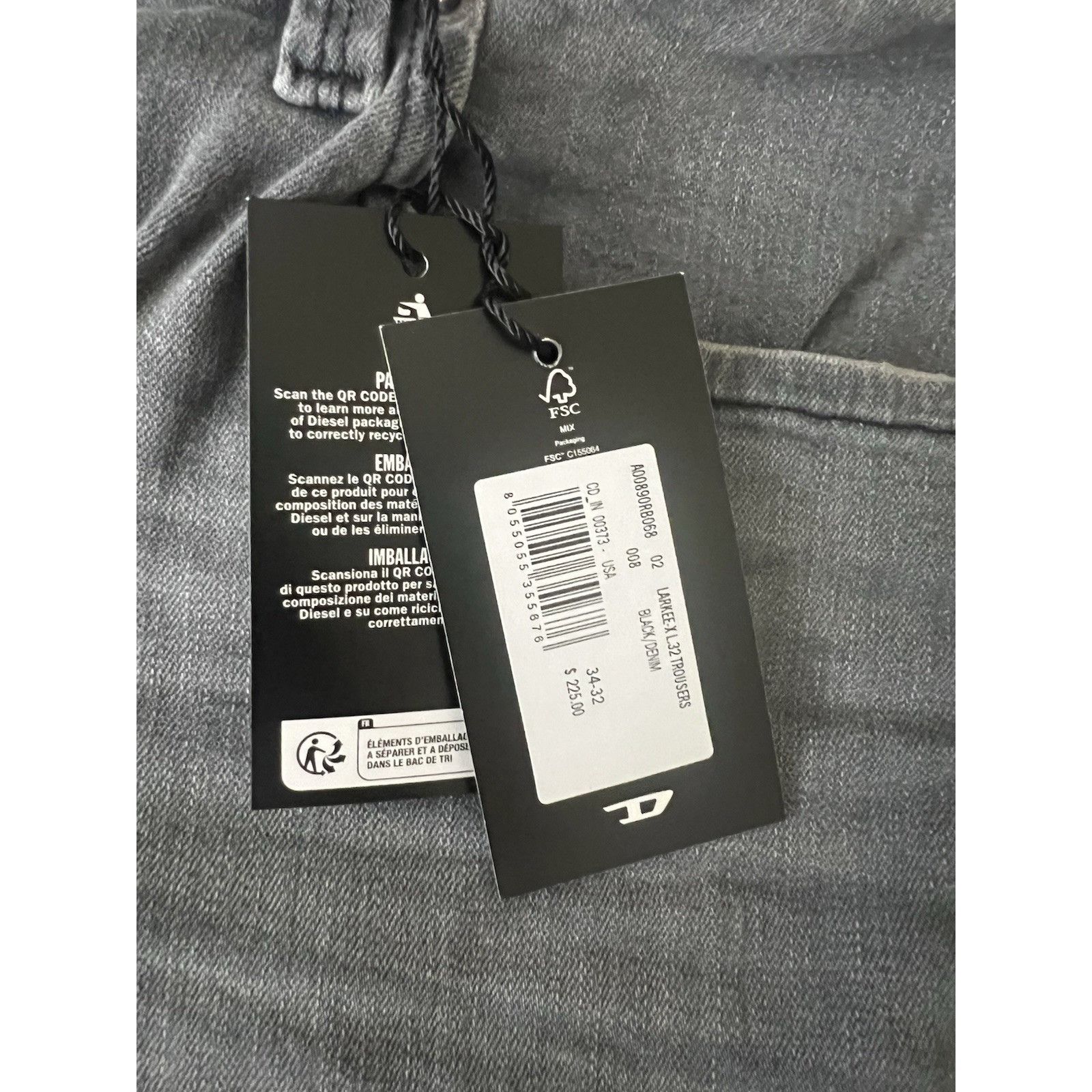 Diesel Diesel Mens Jeans Larkee Straight RB068 Size 34/32 Size US 34 / EU 50 - 7 Thumbnail