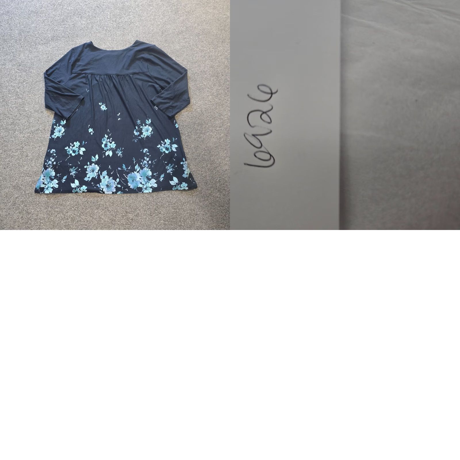 J. Jill J. Jill Top Womens Medium Petite Blue Floral 3/4 Sleeve Wearever Career Casual Shirt Size M / US 6-8 / IT 42-44 - 8 Thumbnail