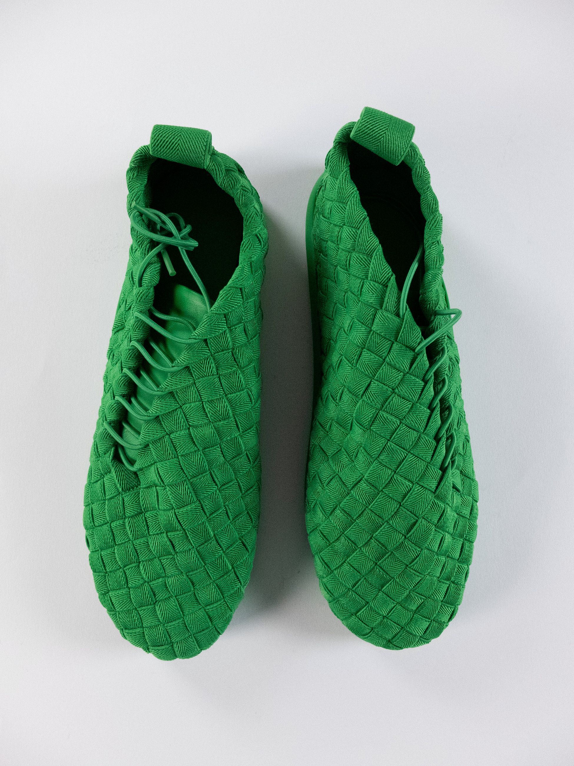 Bottega Veneta BOTTEGA VENETA Plat grass green woven low sneakers 10 43 q Size US 10 / EU 43 - 2 Thumbnail
