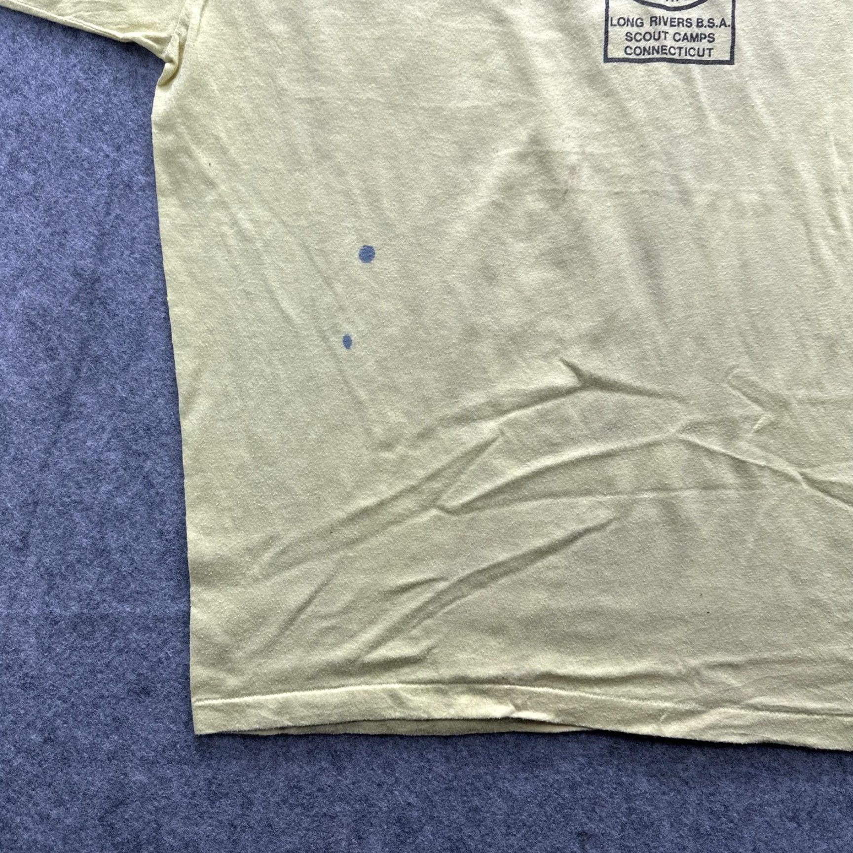 Vintage VINTAGE Camp Mattatuck Shirt Mens Large Yellow Graphic BSA Scout Camp 1987 80s Size US L / EU 52-54 / 3 - 6 Thumbnail