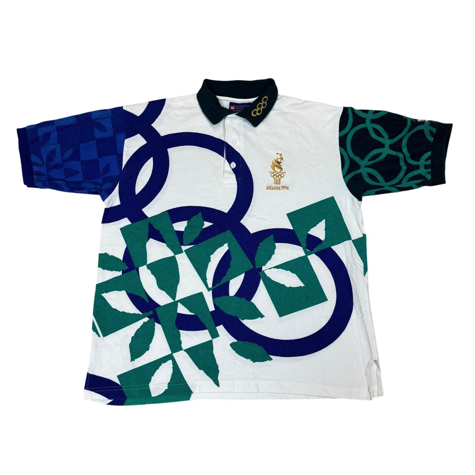 Hanes Vintage 1996 Atlanta Olympics Polo Shirt Hanes Medium AOP Size US M / EU 48-50 / 2 - 1 Thumbnail