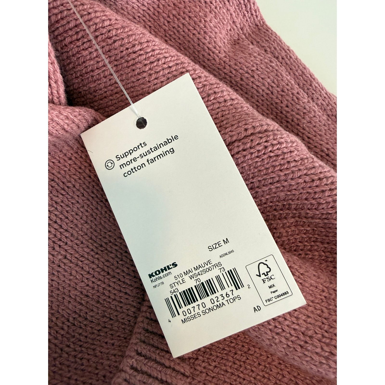 Sonoma Sonoma Dusty Mauve Open Front Knit Cardigan Women M - A008 Size M / US 6-8 / IT 42-44 - 7 Thumbnail