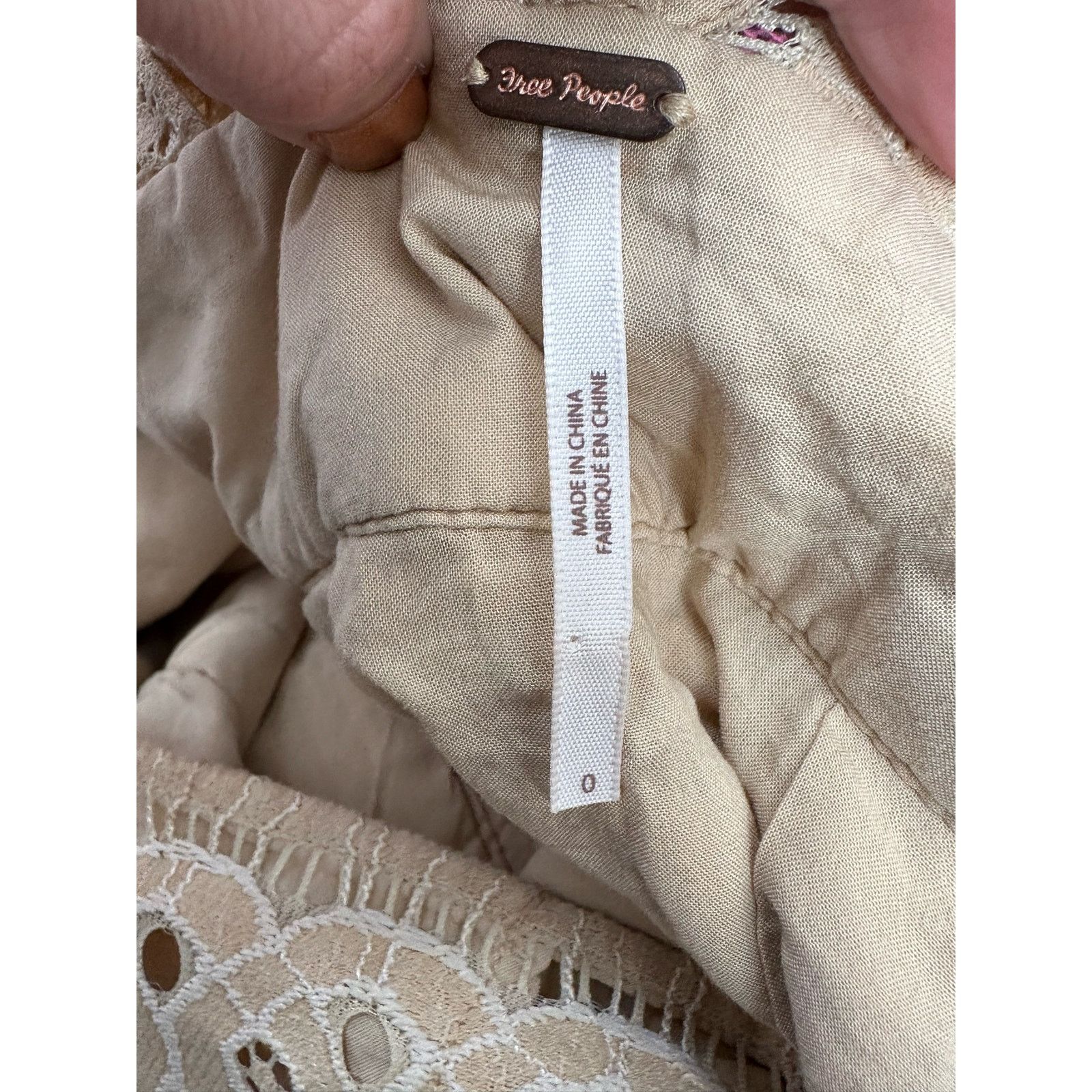 Free People Free People Beige Lace One Million lovers Mini Dress Size 0 Size XS / US 0-2 / IT 36-38 - 3 Thumbnail
