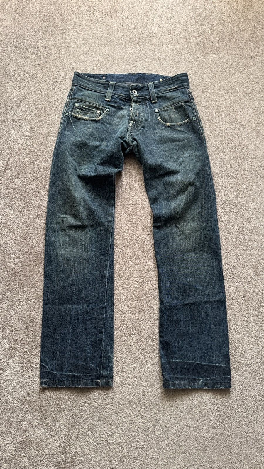 Japanese Brand G-Star Straight Y2K Faded Mudwash Ripped Jeans LGB if6was9 Size US 31 - 1 Thumbnail