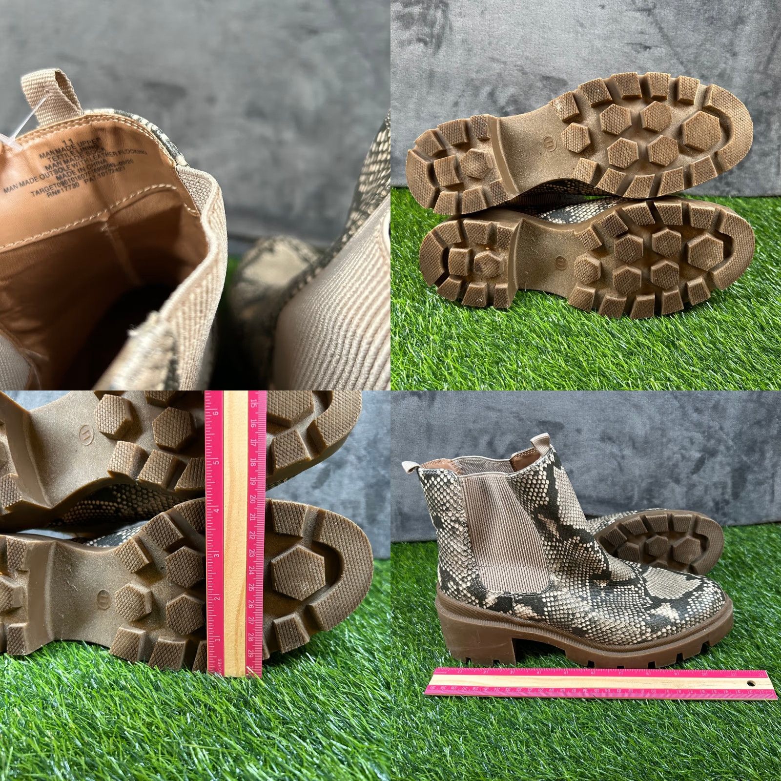 Vintage VINTAGE? No. Universal Thread Snakeskin Ankle Boots Lug Sole Chelsea Booties Womens Size 11 Size US 11 / IT 41 - 8 Thumbnail