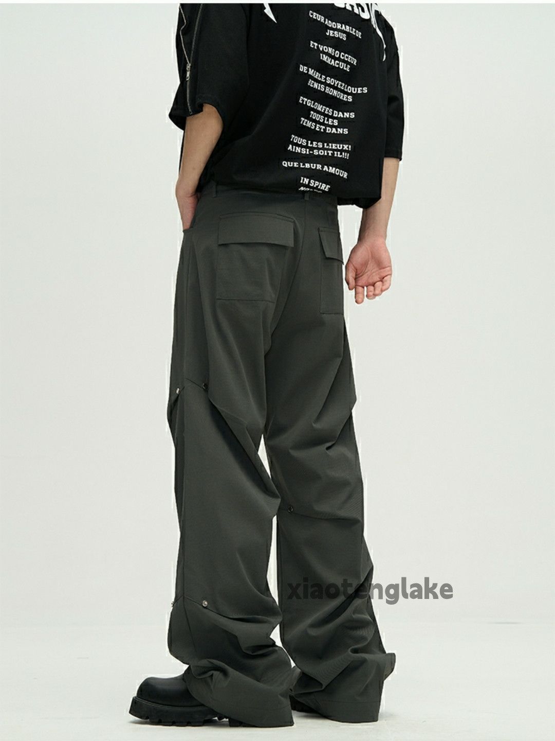 utility pleated loose baggy punk grunge stack pants
