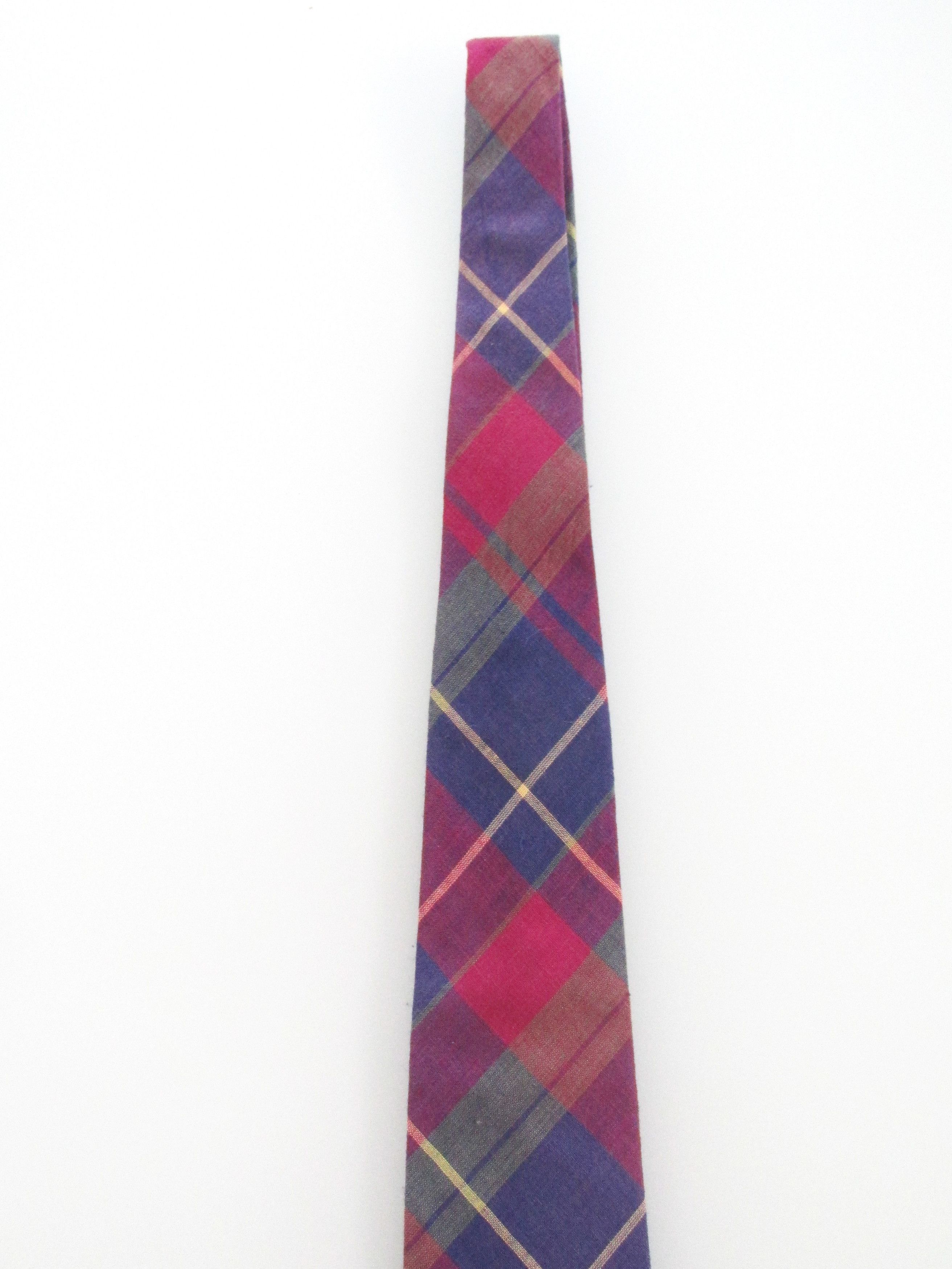 Vintage Rooster Vintage Men's Cotton Plaid Ties Size ONE SIZE - 3 Thumbnail