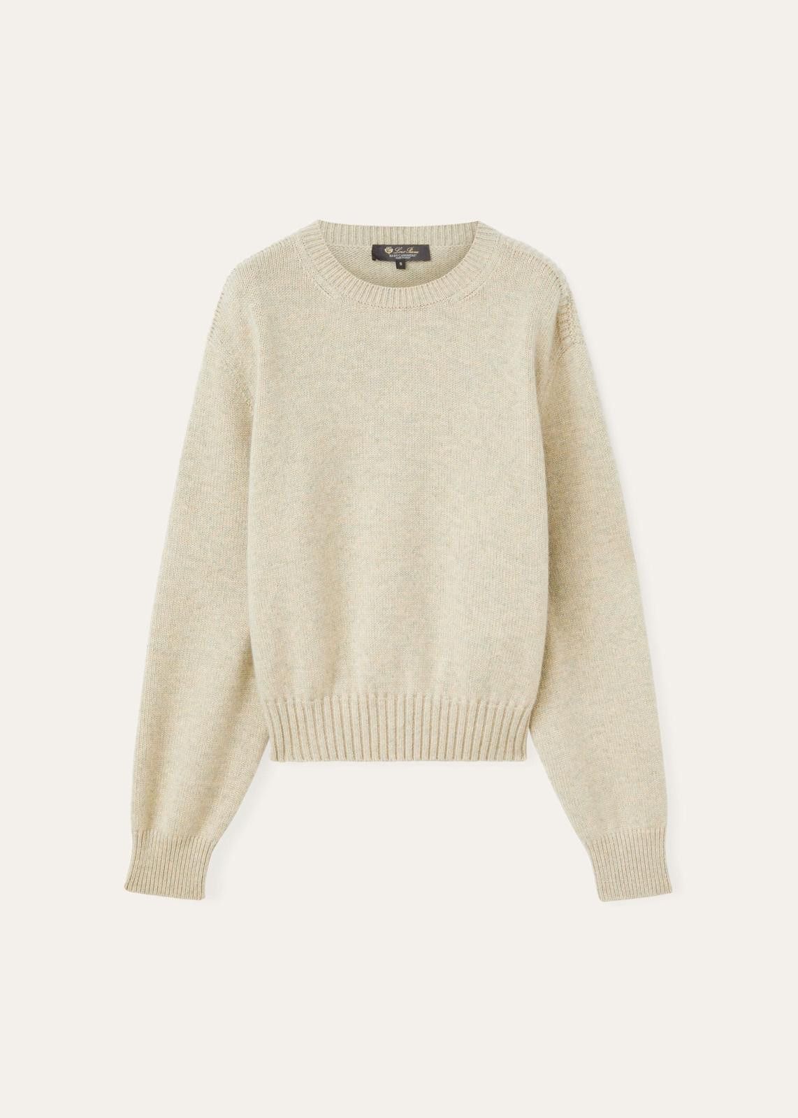 Loro Piana o1srvl11e0125 FAO0063 Ashi Crewneck Sweater in Beige Size S / US 4 / IT 40 - 1 Thumbnail