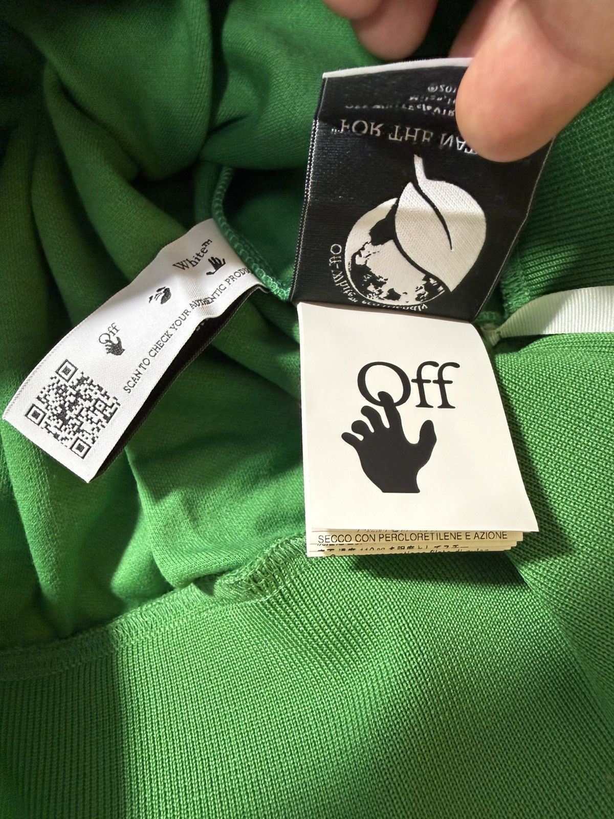 Off-White Off-White Hand Logo Hoodie Green Size US XL / EU 56 / 4 - 9 Thumbnail
