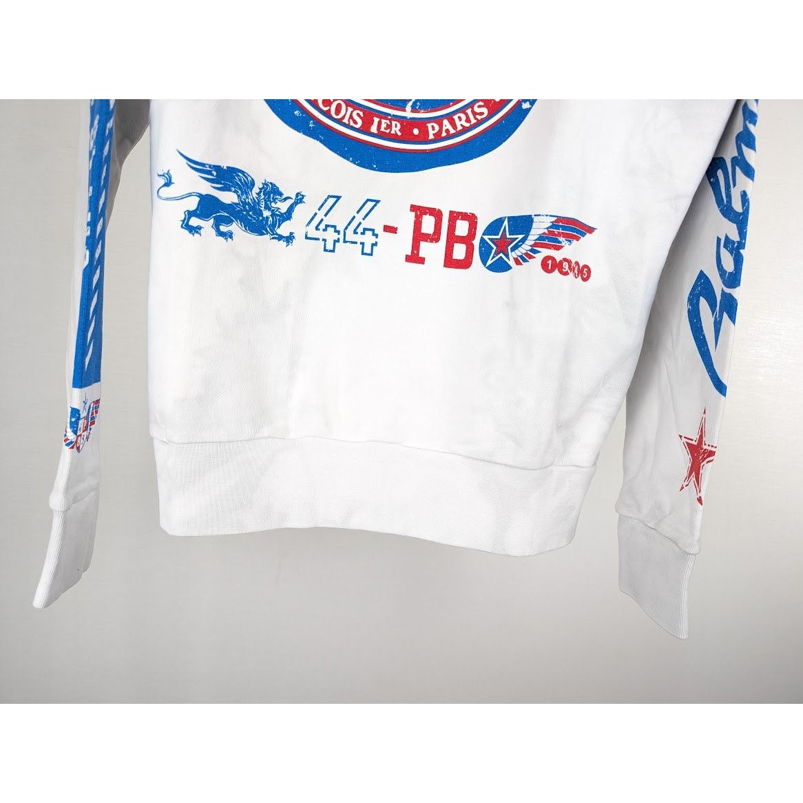 Balmain o1rshd1 Pullover Hoodie with airplane Print in White Size US M / EU 48-50 / 2 - 7 Thumbnail