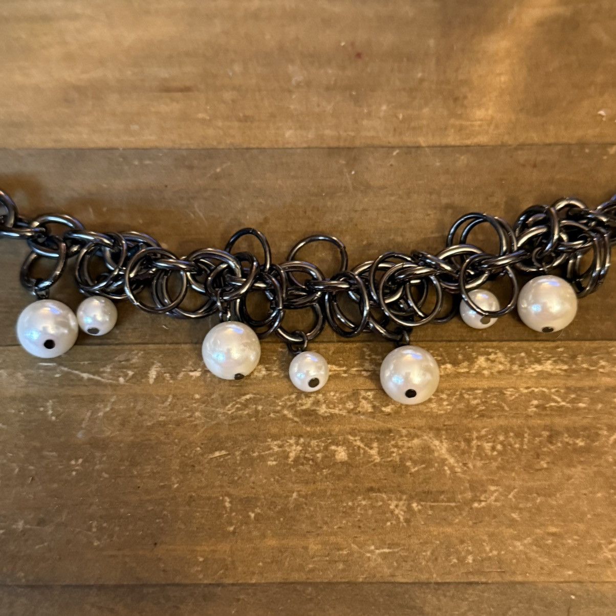 Other Gunmetal pearl charms chain bracelet Size ONE SIZE - 3 Thumbnail