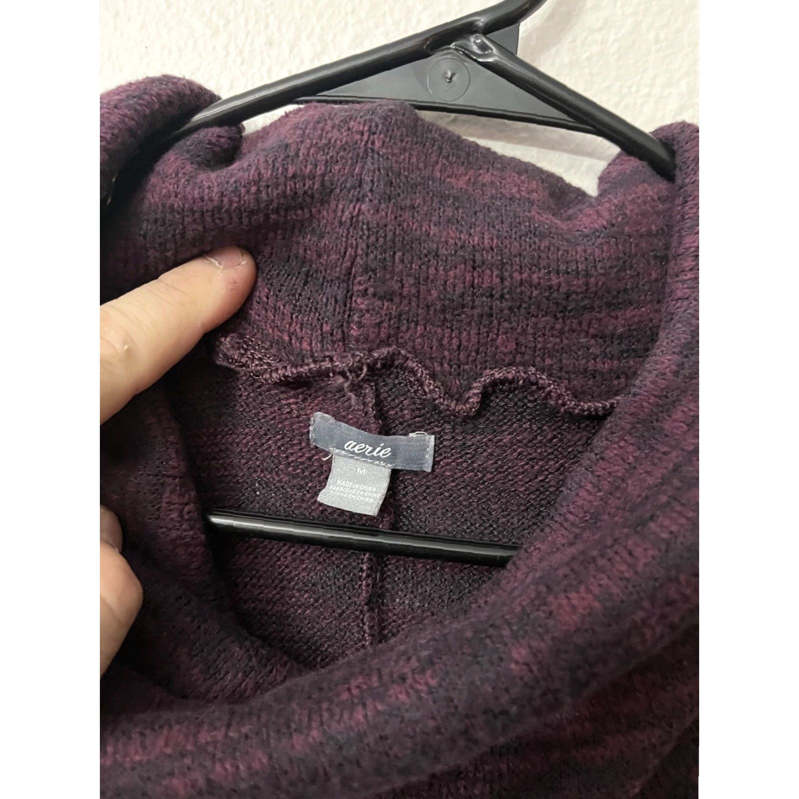 Vintage Aerie Sweater Size Medium Maroon Burgundy Knit Pullover Turtleneck Womens Size M / US 6-8 / IT 42-44 - 3 Thumbnail