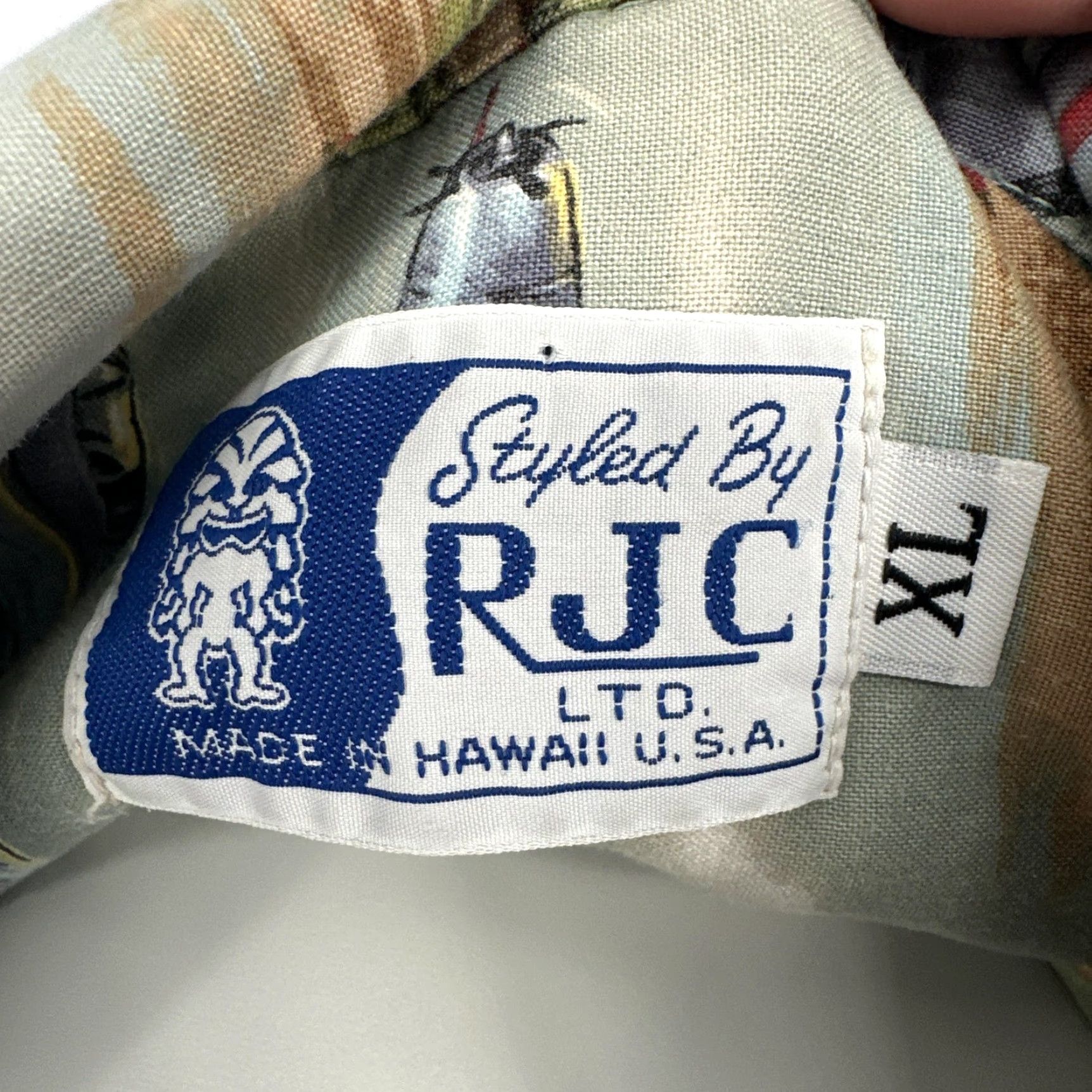 ALOHAS RJC Shirt XL Mens Blue Hawaiian Aloha Warplane Print Made Hawaii USA Size US XL / EU 56 / 4 - 3 Thumbnail
