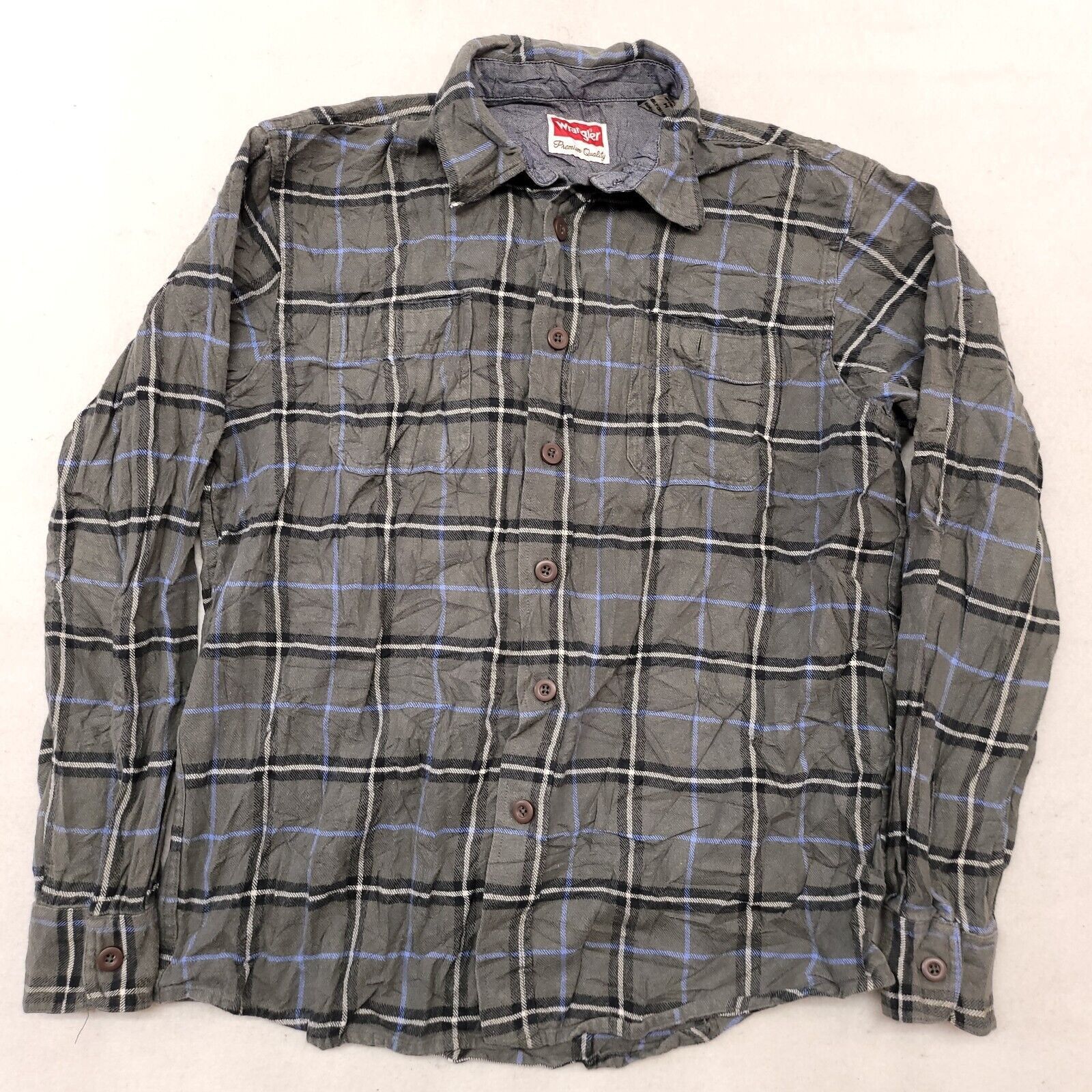 Wrangler Wrangler Tartan Flannel Shirt Mens Size Medium M Green Blue Size US M / EU 48-50 / 2 - 2 Thumbnail
